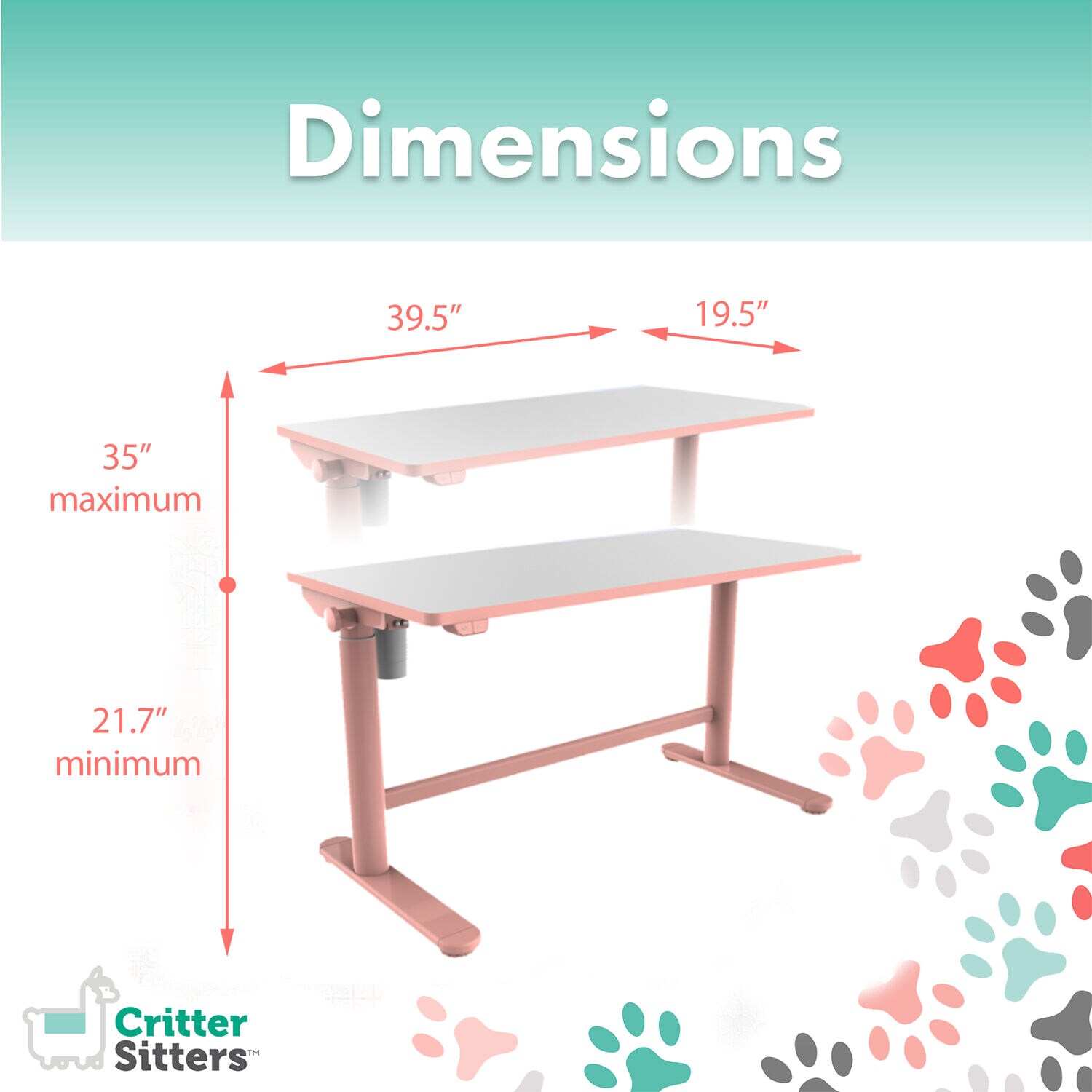 Critter Sitters 39.5-in Pink Modern/Contemporary Computer Desk in