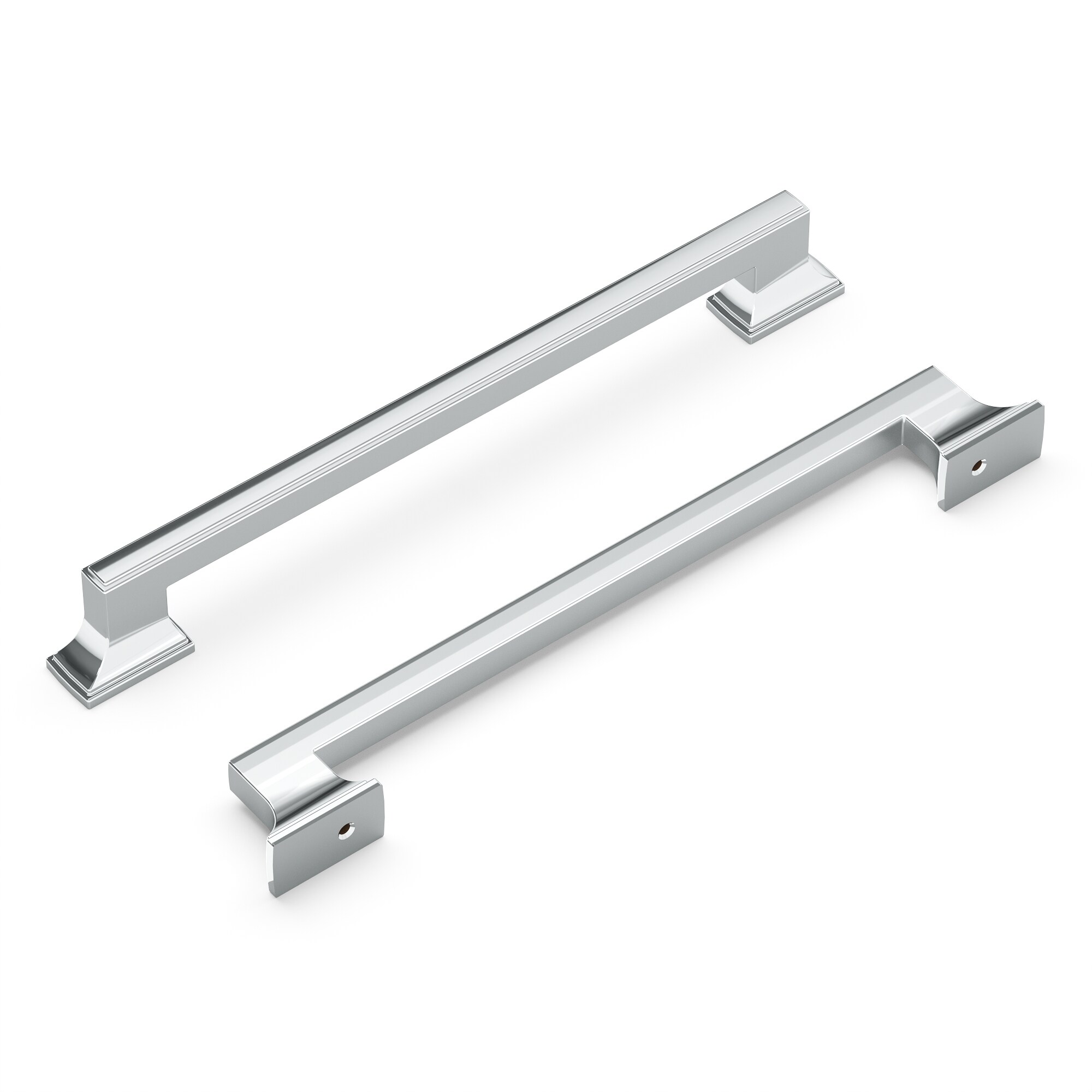 Belwith Keeler B078830-CH Brownstone 12-in , 305mm Center to Center Chrome Rectangular Handle For Use on Appliances Drawer Pulls