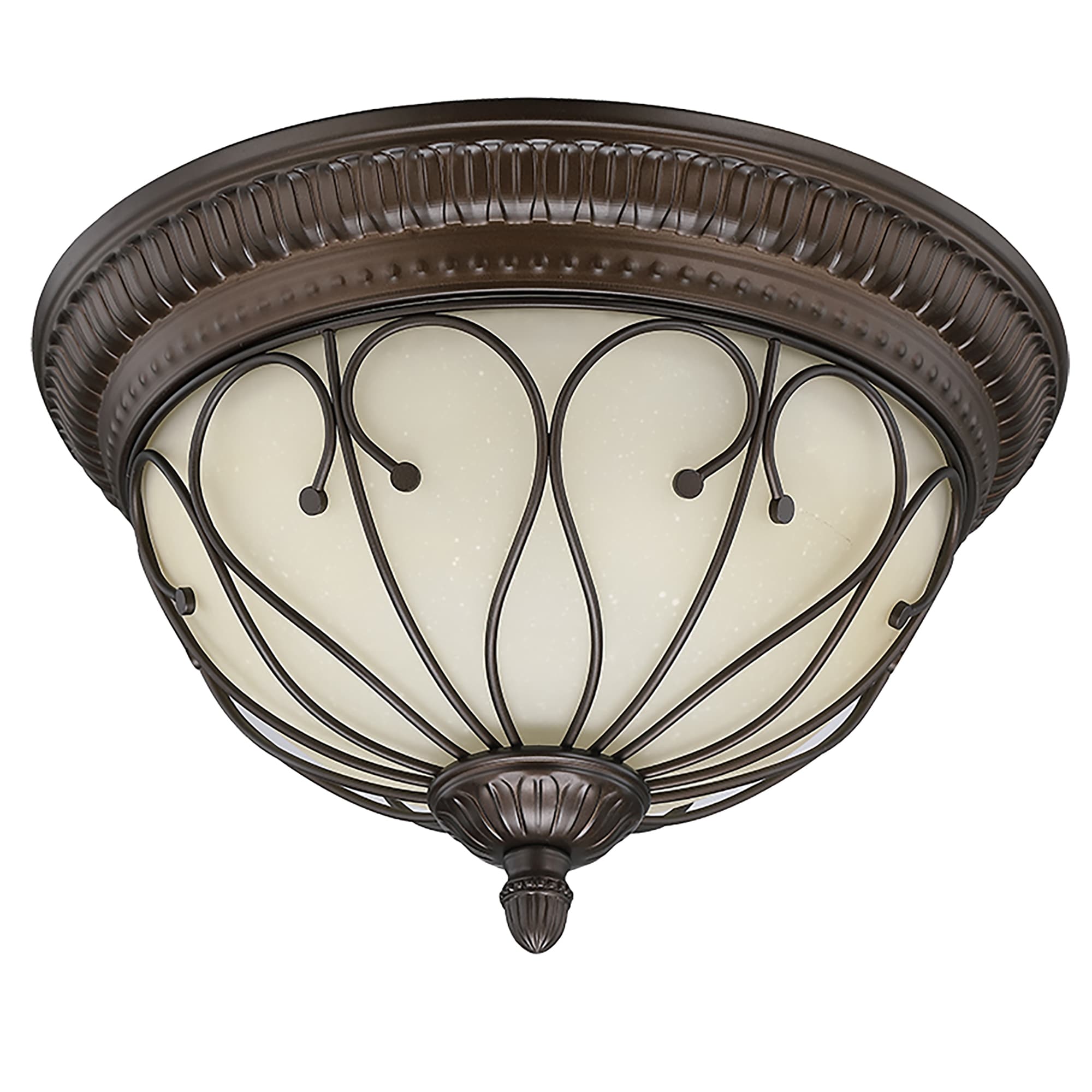 Hukoro 2-Light Bronze Flush Mount Light F76382-QC at Lowes.com