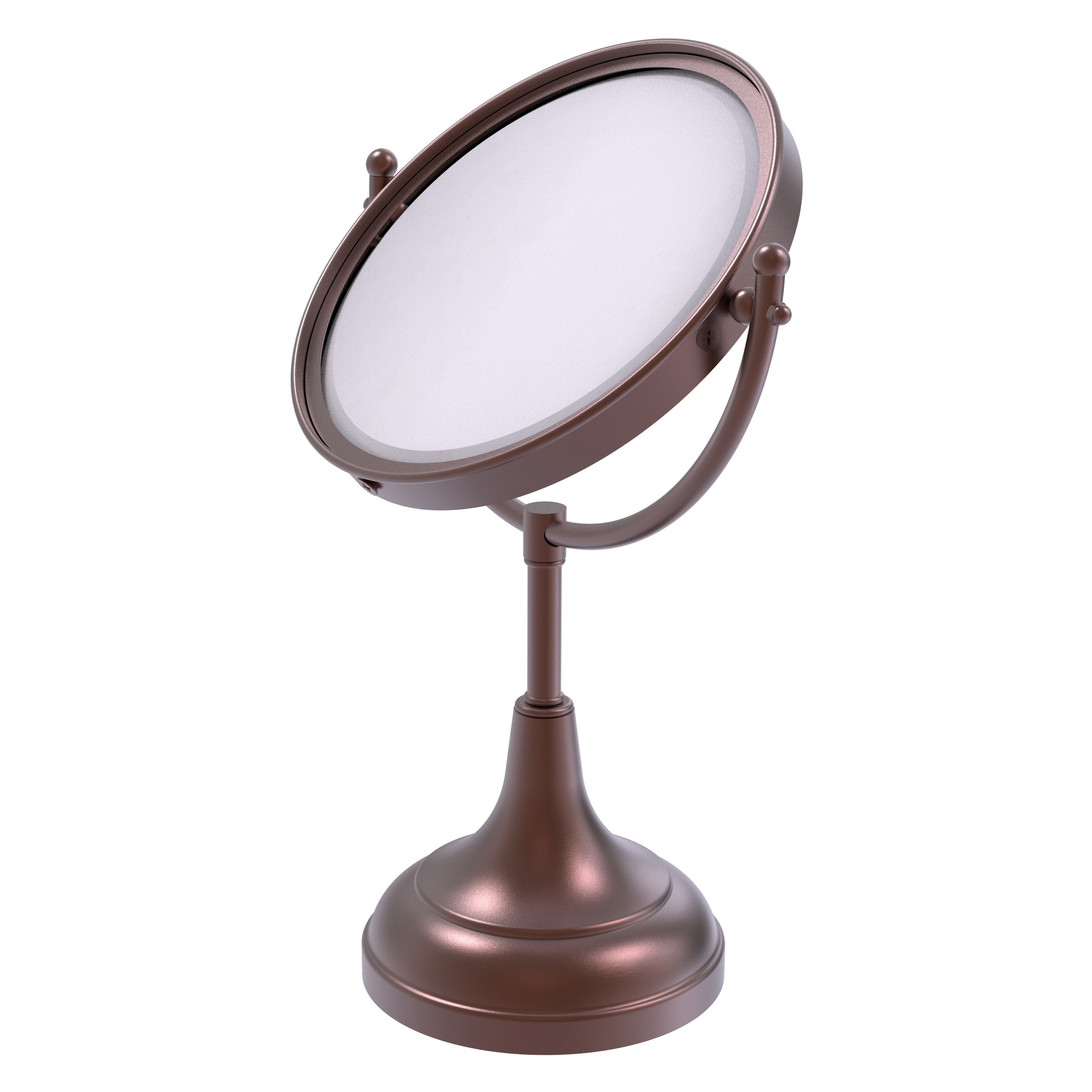 8-in x 15-in Antique Copper Double-sided 3X Magnifying Countertop Vanity Mirror | - Allied Brass DM-2/3X-CA