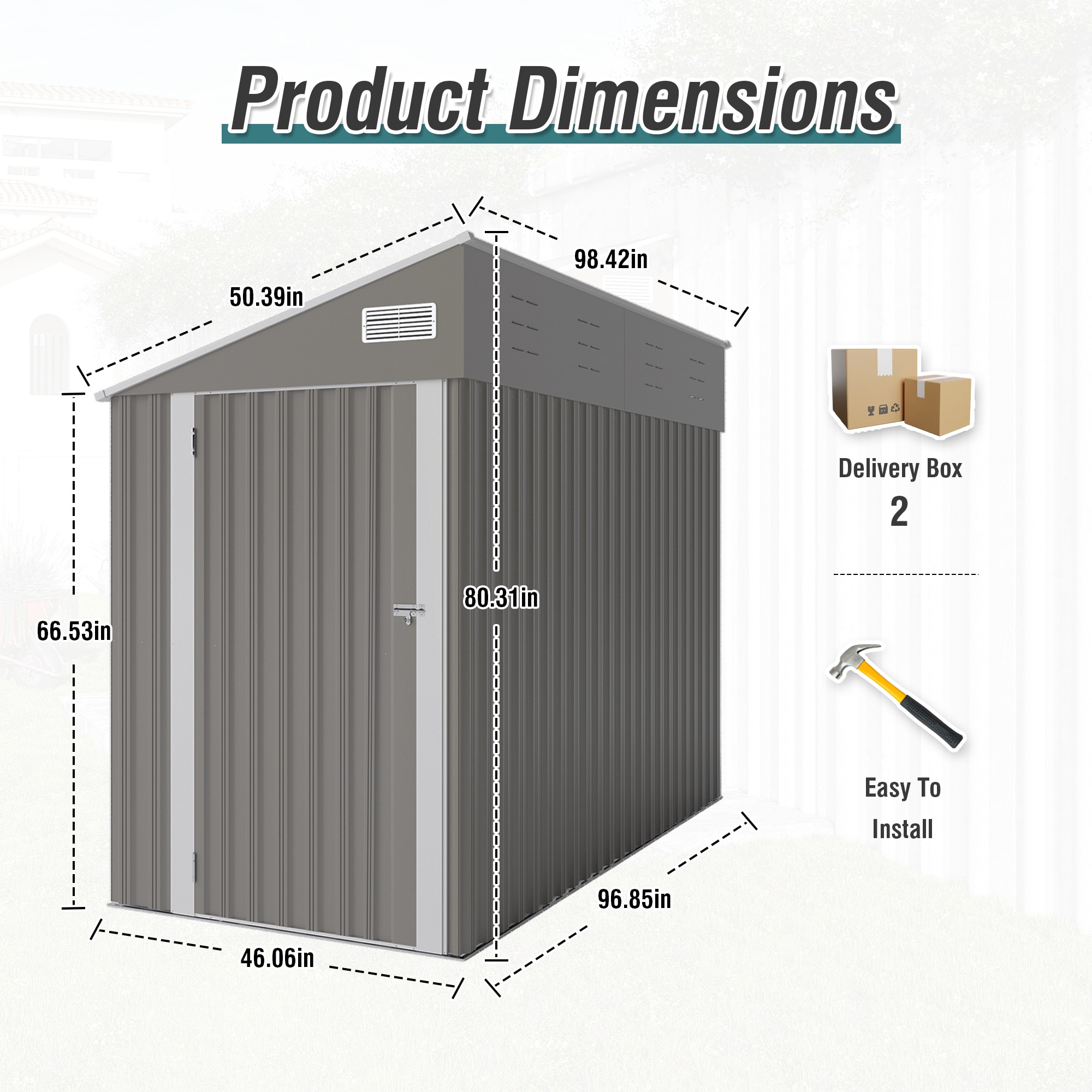 WELLFOR GIZHE080BN Metal-Storage-Buildings-Sheds - View #9