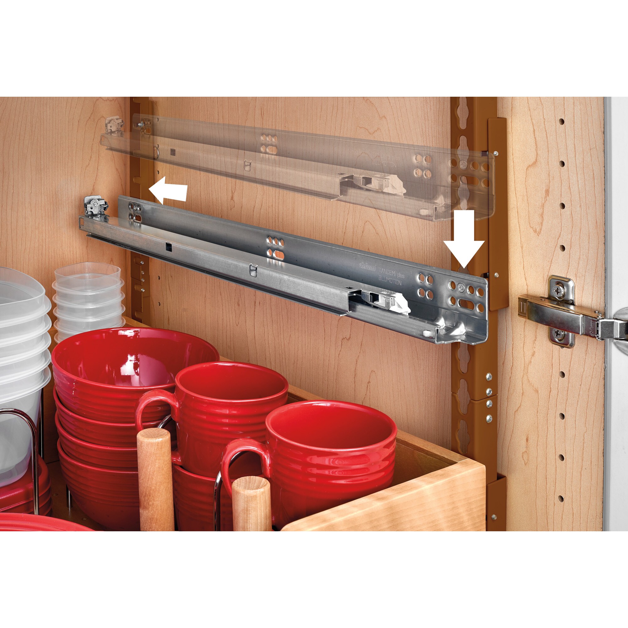 Kitchen Storage, Base Cabinet Pullout Pilaster Stackable Drawer with Blum's  TANDEM Heavy Duty Slides with BLUMOTION Soft Close, for 18 or 24 Cabinets  by Rev-A-Shelf