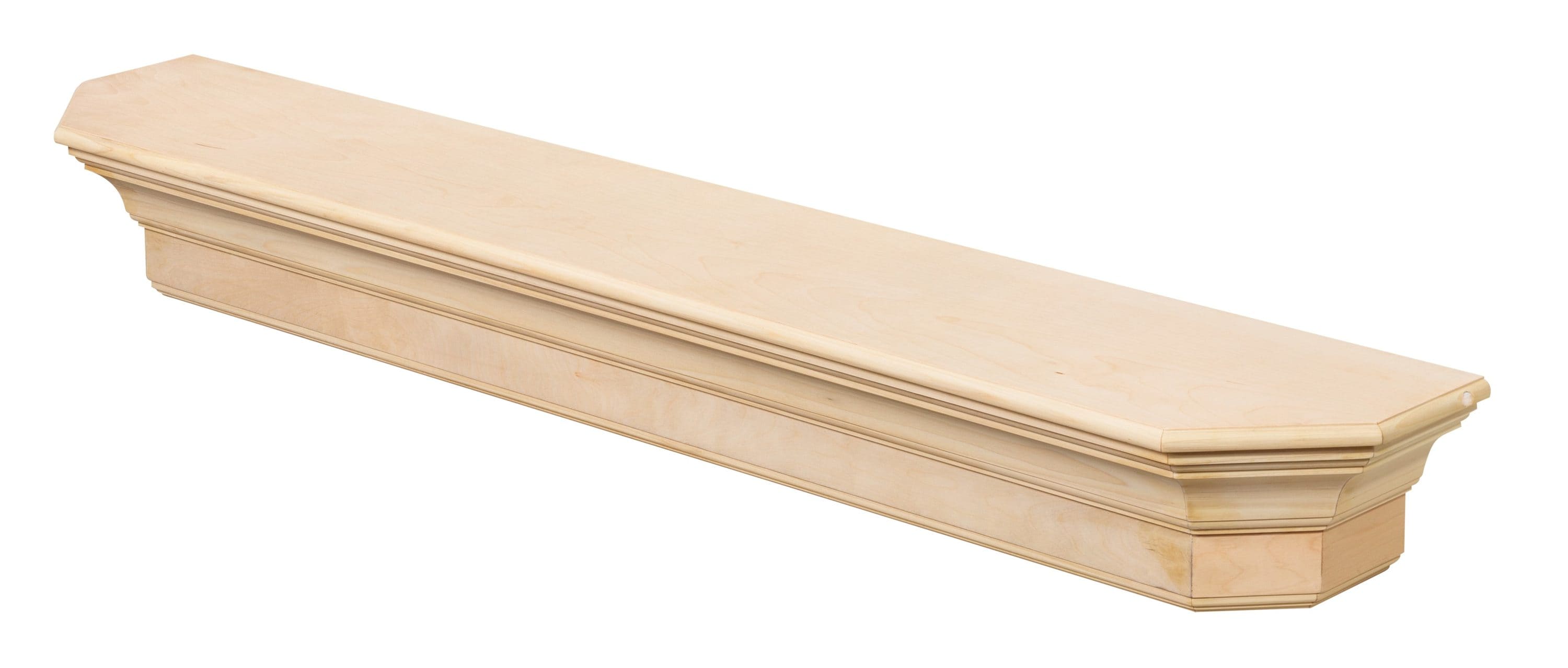 Pearl Mantels SSUP72490L 72-in W x 7-in H x 10-in D Unfinished Poplar Hollow MDF Traditional Fireplace Mantel