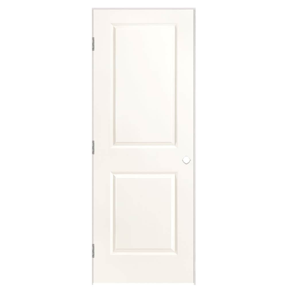 Masonite 1316032 30-in x 80-in Snowstorm Solid core 2-panel square Right hand Smooth Prefinished Molded composite Flat Jamb Single Prehung Interior Door