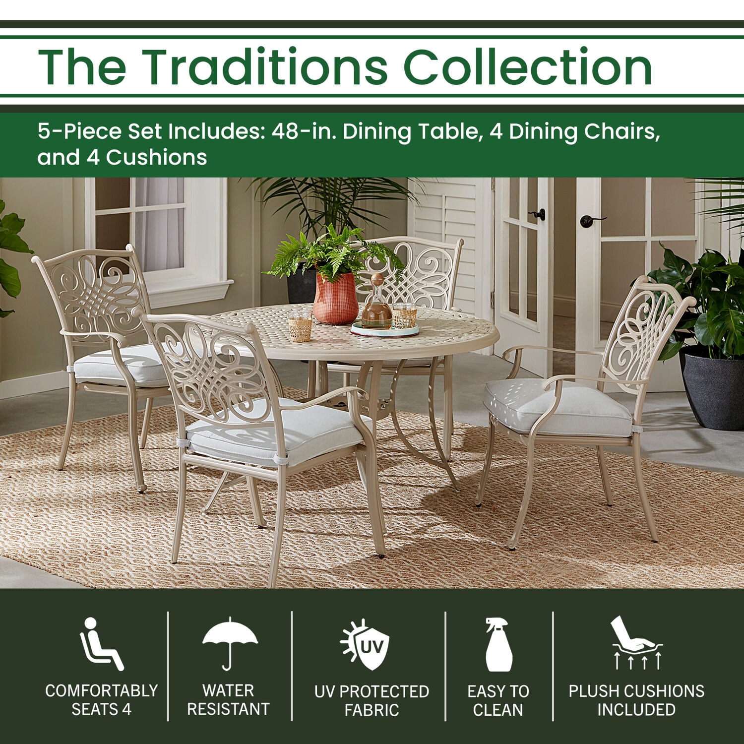 Hanover TRADDNS5PC-BE Patio-Dining-Sets - View #2
