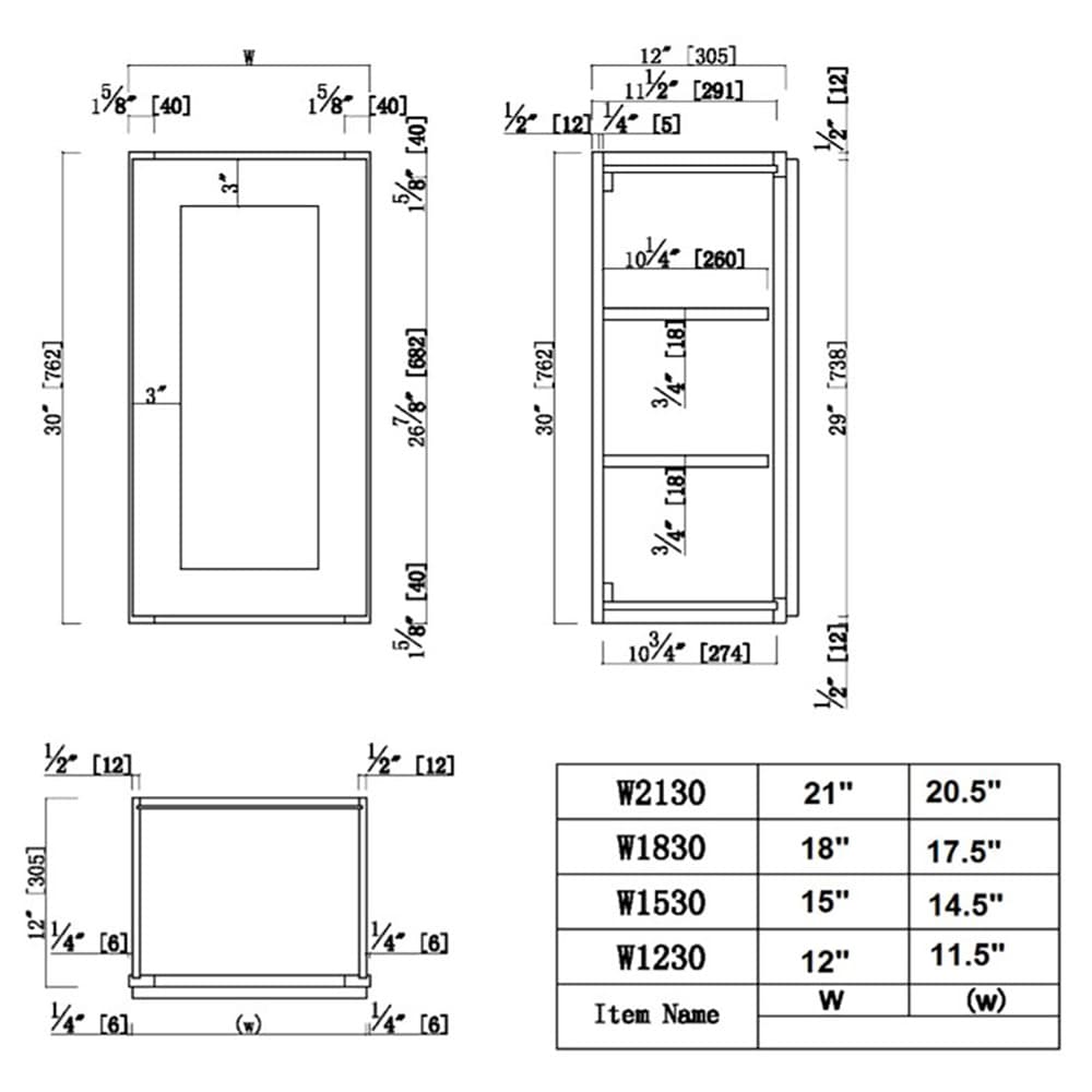 Design House Brookings 12-in W x 30-in H x 12-in D White Maple Wall ...