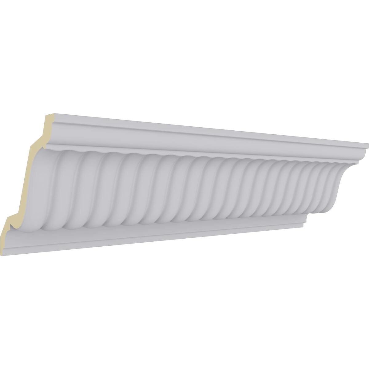 Carrillo Large White Polyurethane Crown Moulding, 94.5 inches