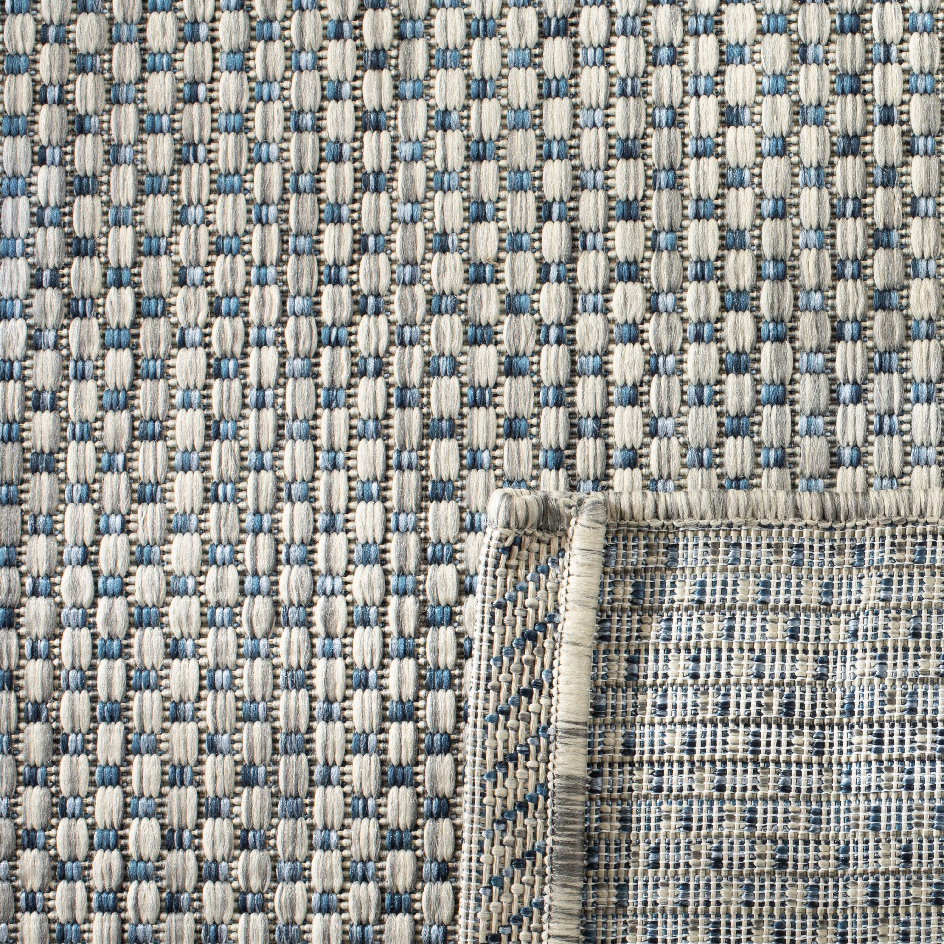 Gray Synthetic Flat Woven Reversible Outdoor Area Rug, 9' x 12'