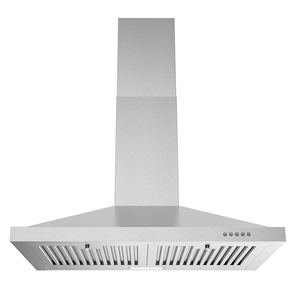 Streamline T-4807-1-DT 30 inch Ducted 220-CFM Brushed Stainless Steel Wall-Mounted Range Hood with Charcoal Filter