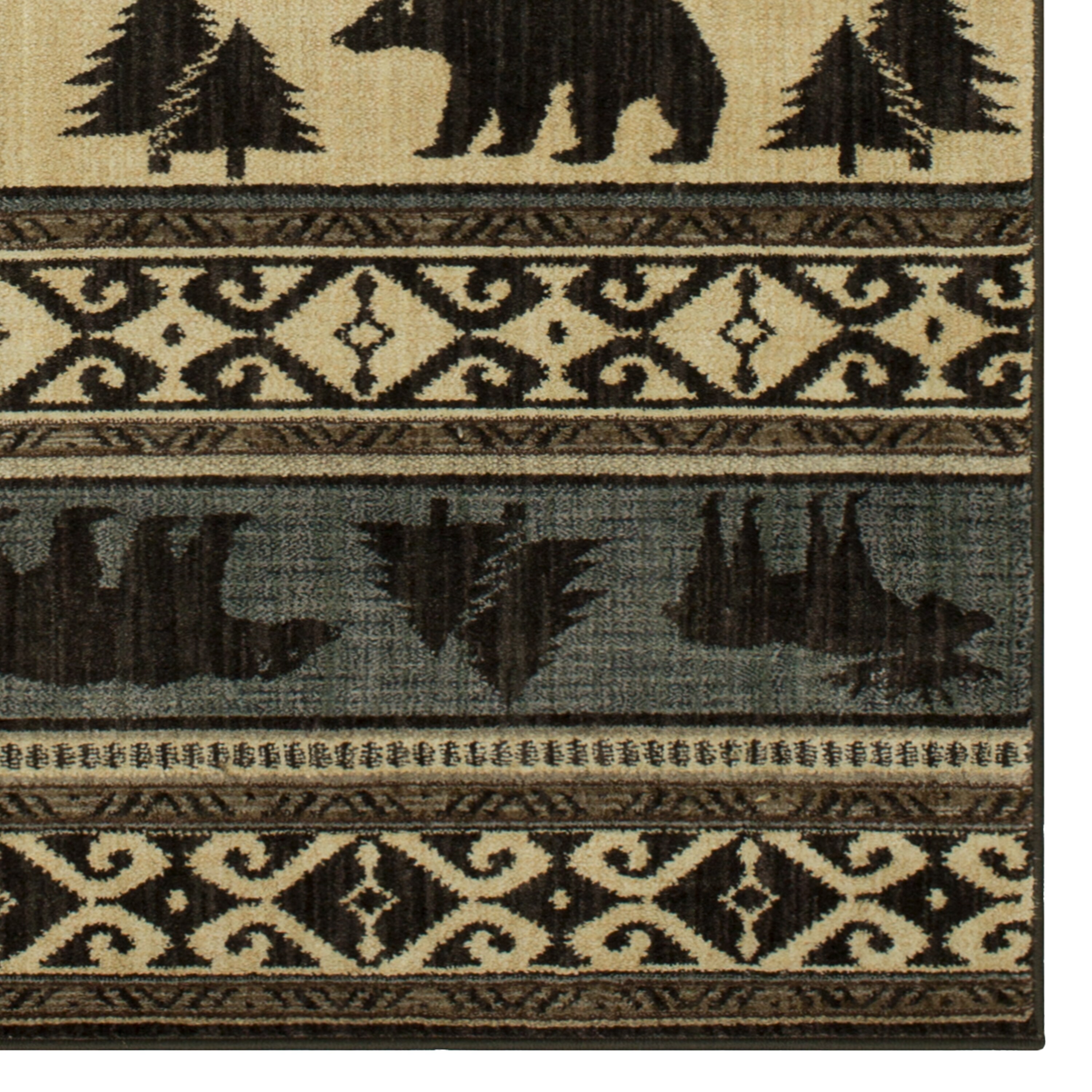 allen + roth Woodland 4 x 6 Brown Indoor Geometric Lodge Area Rug in the  Rugs department at