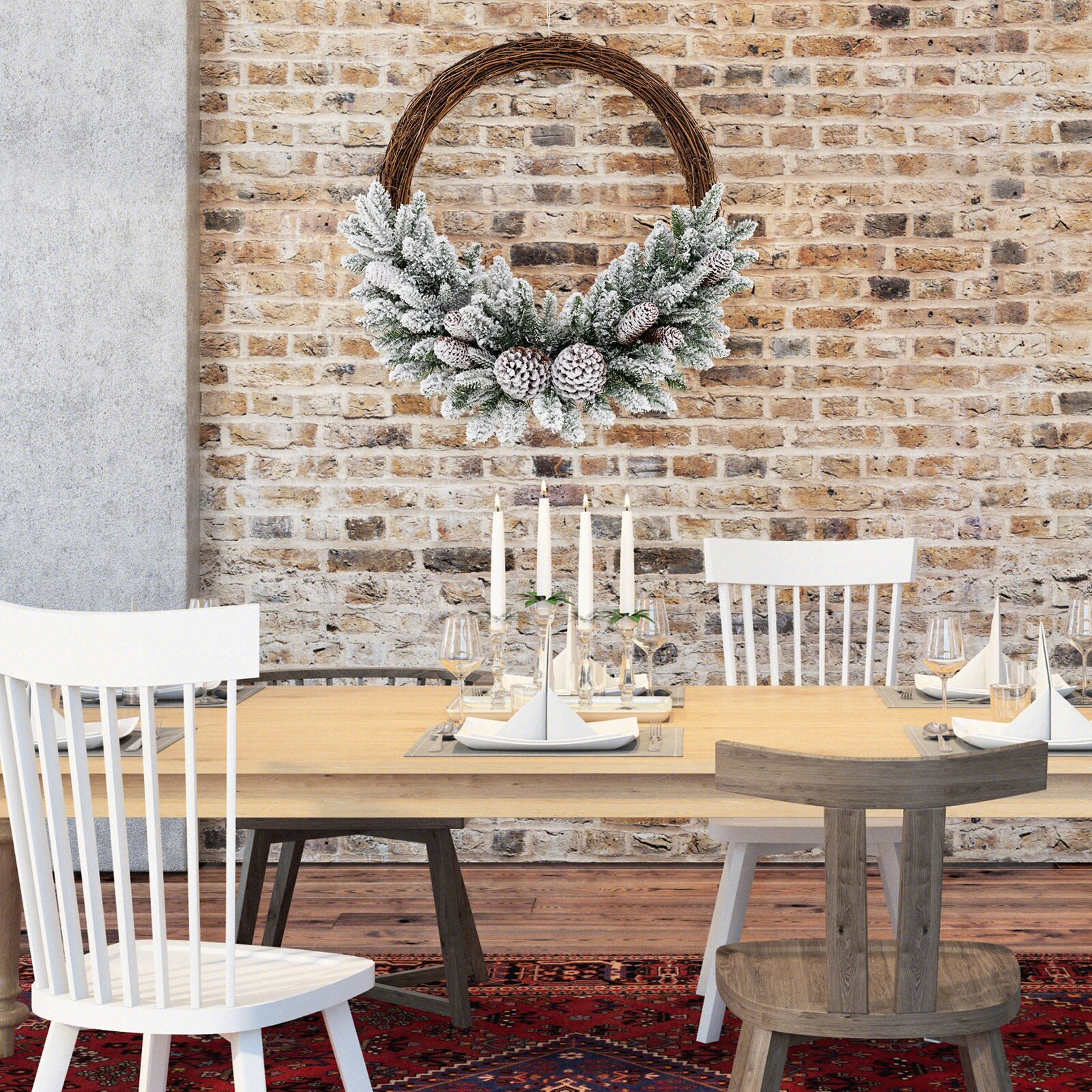 WELLFOR HYG24027US Artificial-Christmas-Wreaths - View #5