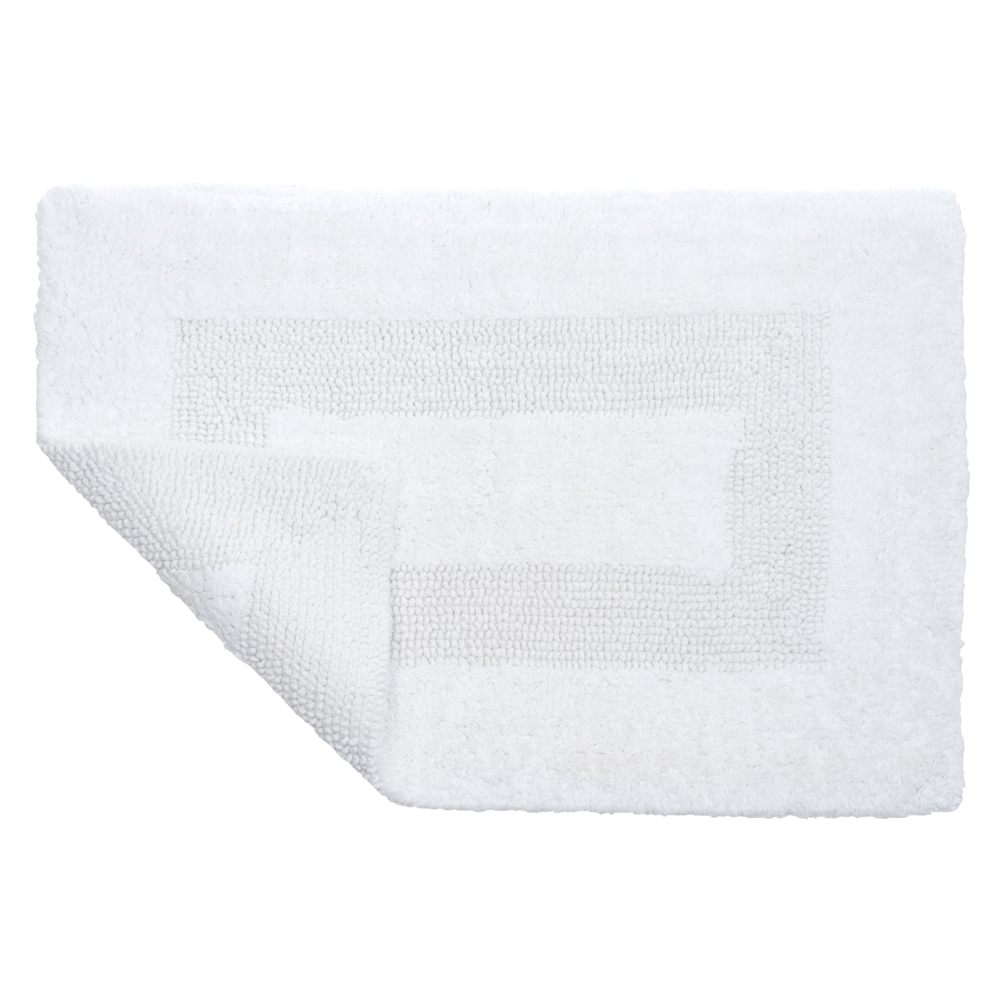 Hastings Home 2-Piece Bathroom Rug Set, White 22-in x 35-in White Cotton Bath  Rug in the Bathroom Rugs & Mats department at