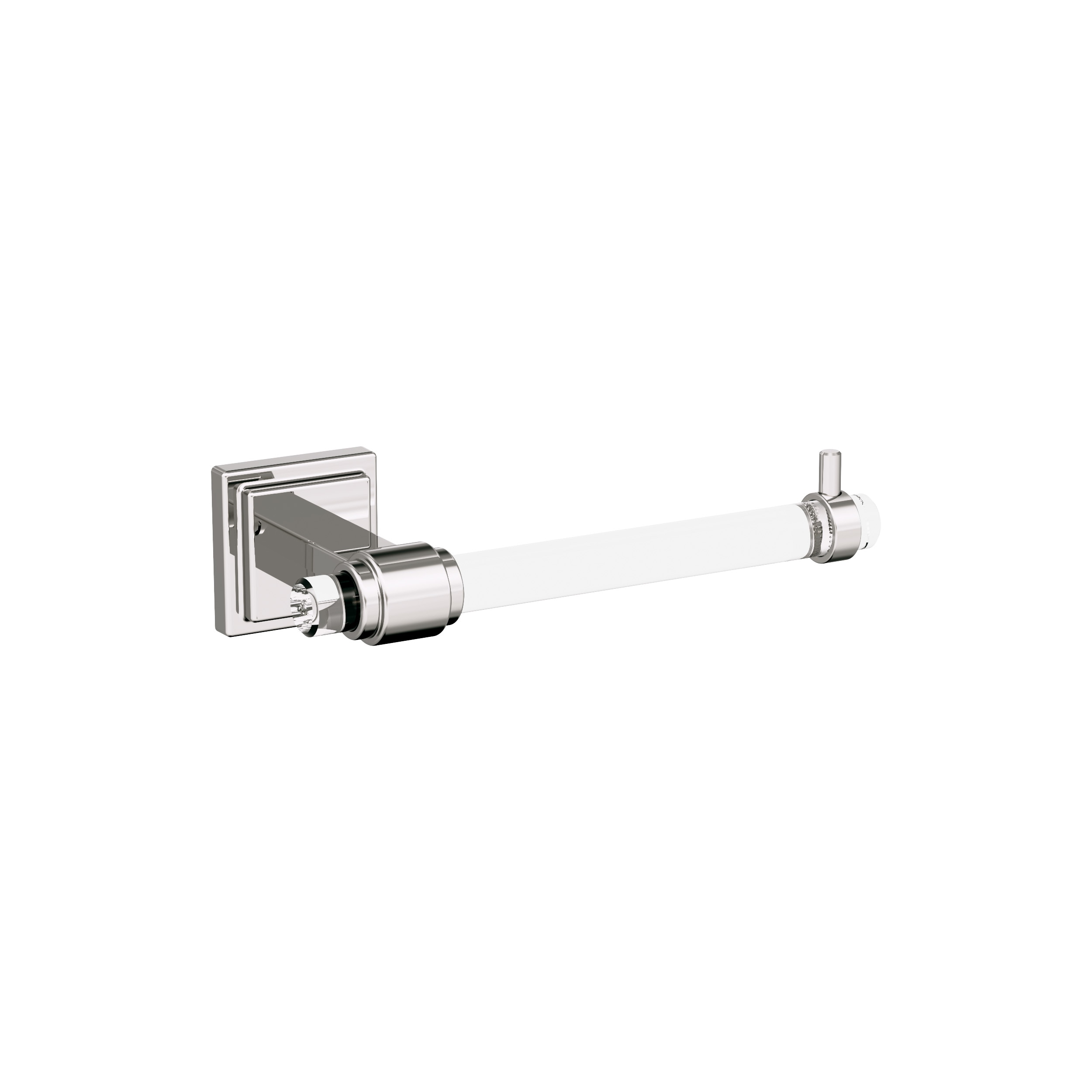 Amerock BH36061CPN Glacio Clear/Polished Nickel Wall mount Euro Toilet Paper Holder 1 -Rolls with Storage