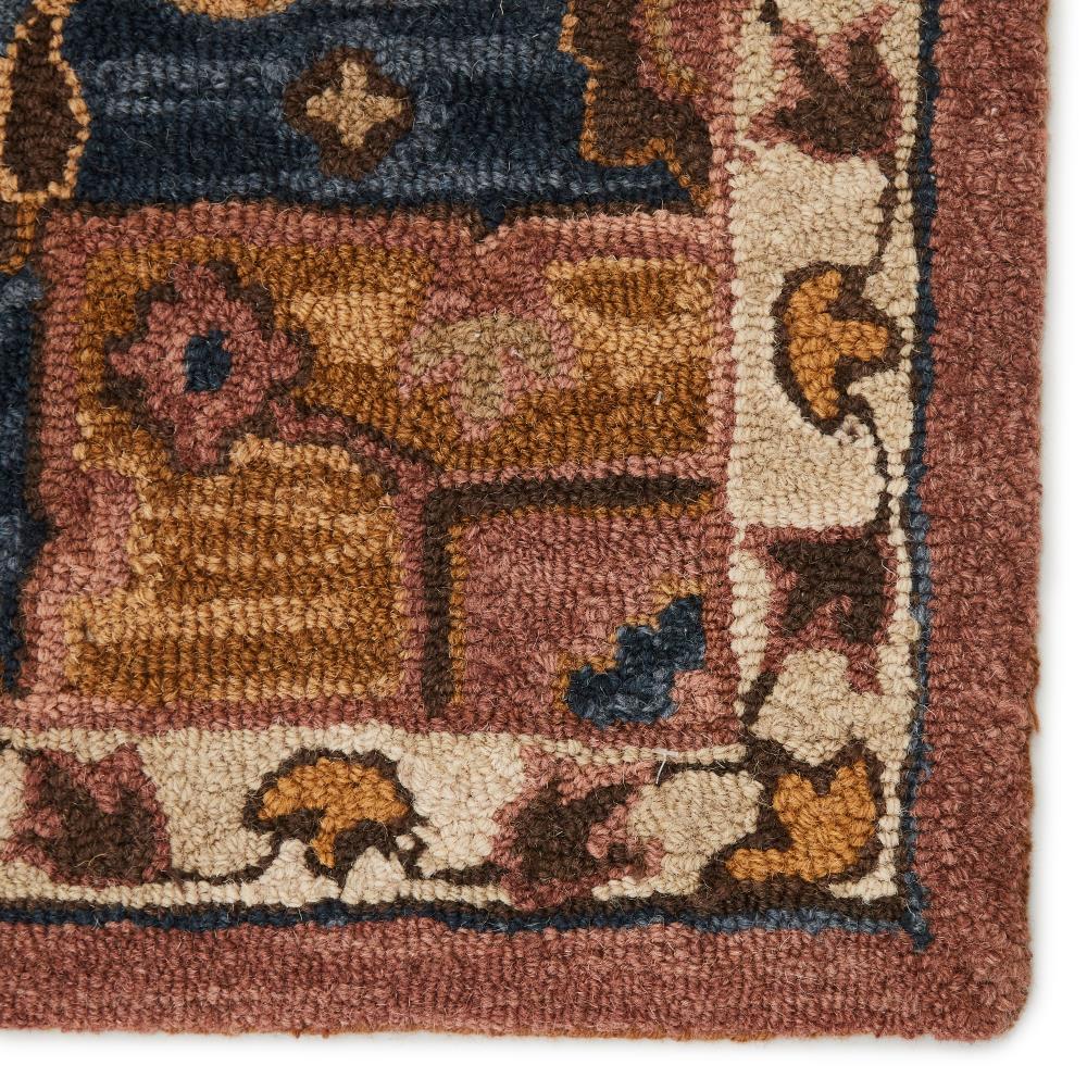 Handmade Tufted Medallion 5' x 8' Blue Wool Area Rug