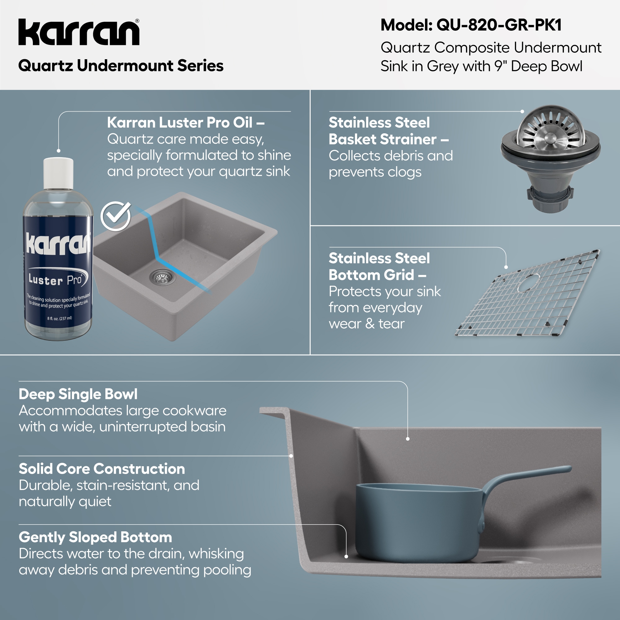 Karran QU-820-GR-PK1 Kitchen-Sinks - View #6