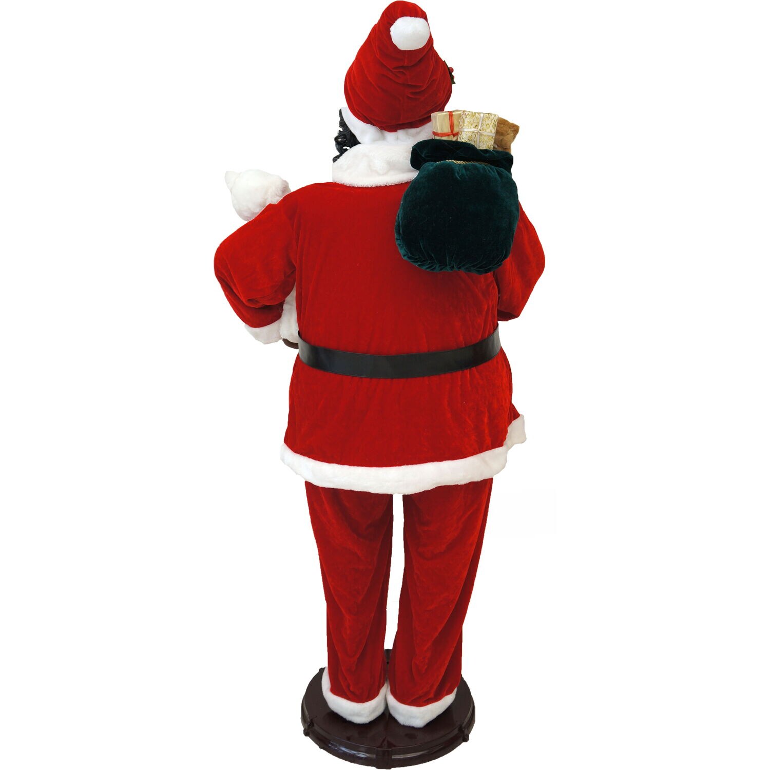 Life-Size Red Velvet Dancing Santa with Teddy Bear