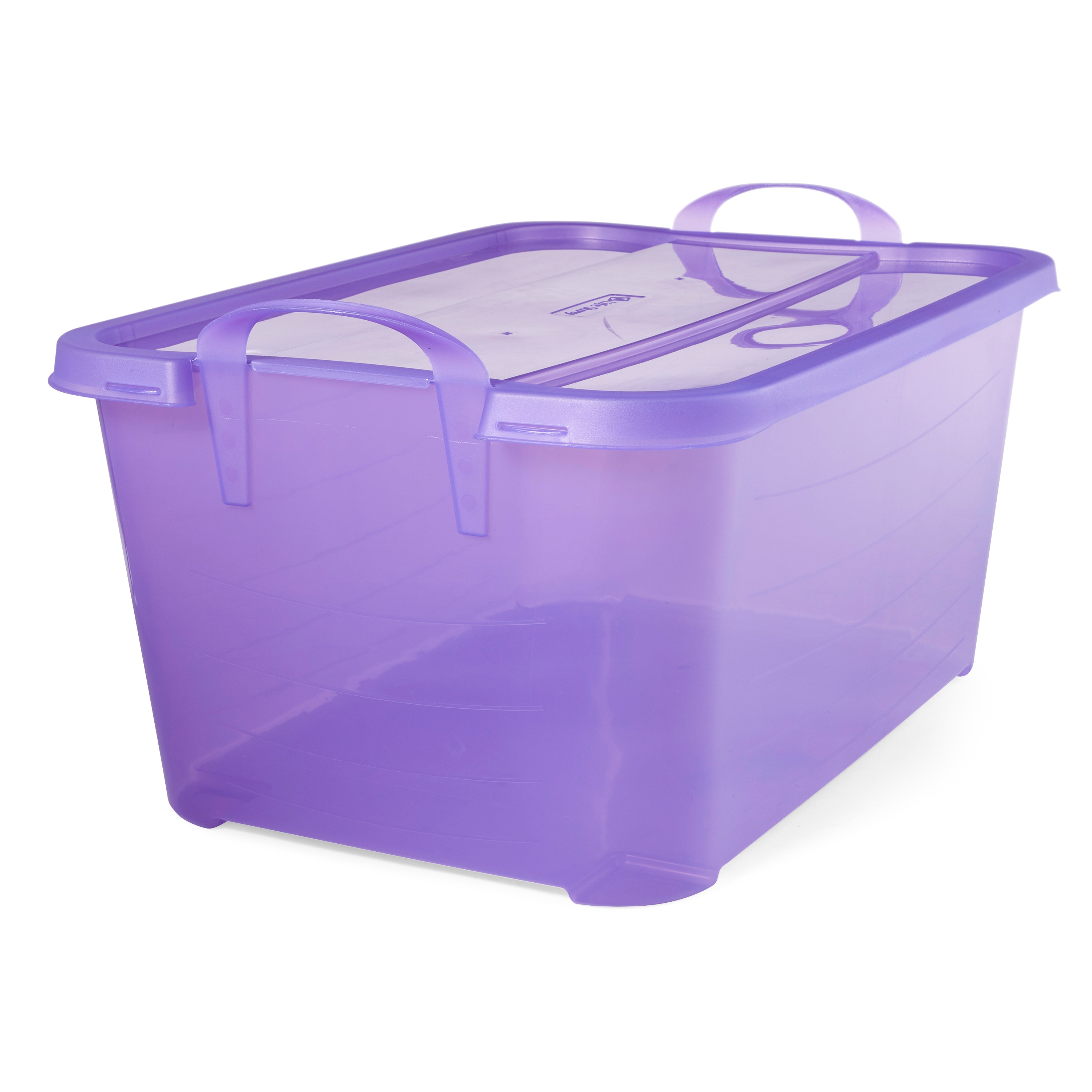 Life Story 77939 6 -Pack Large 13.75 -Gallons ( 55 -Quarts ) Purple Stackable Tote with Latching Lid