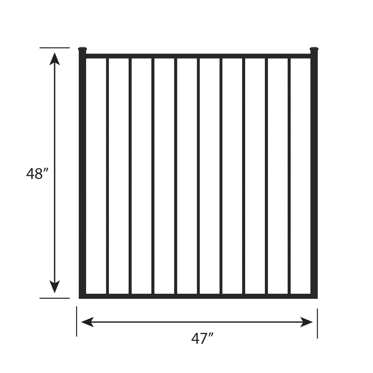 Ironcraft Eastham 4-ft H x 4-ft W Black Powder-coated Aluminum Post and ...