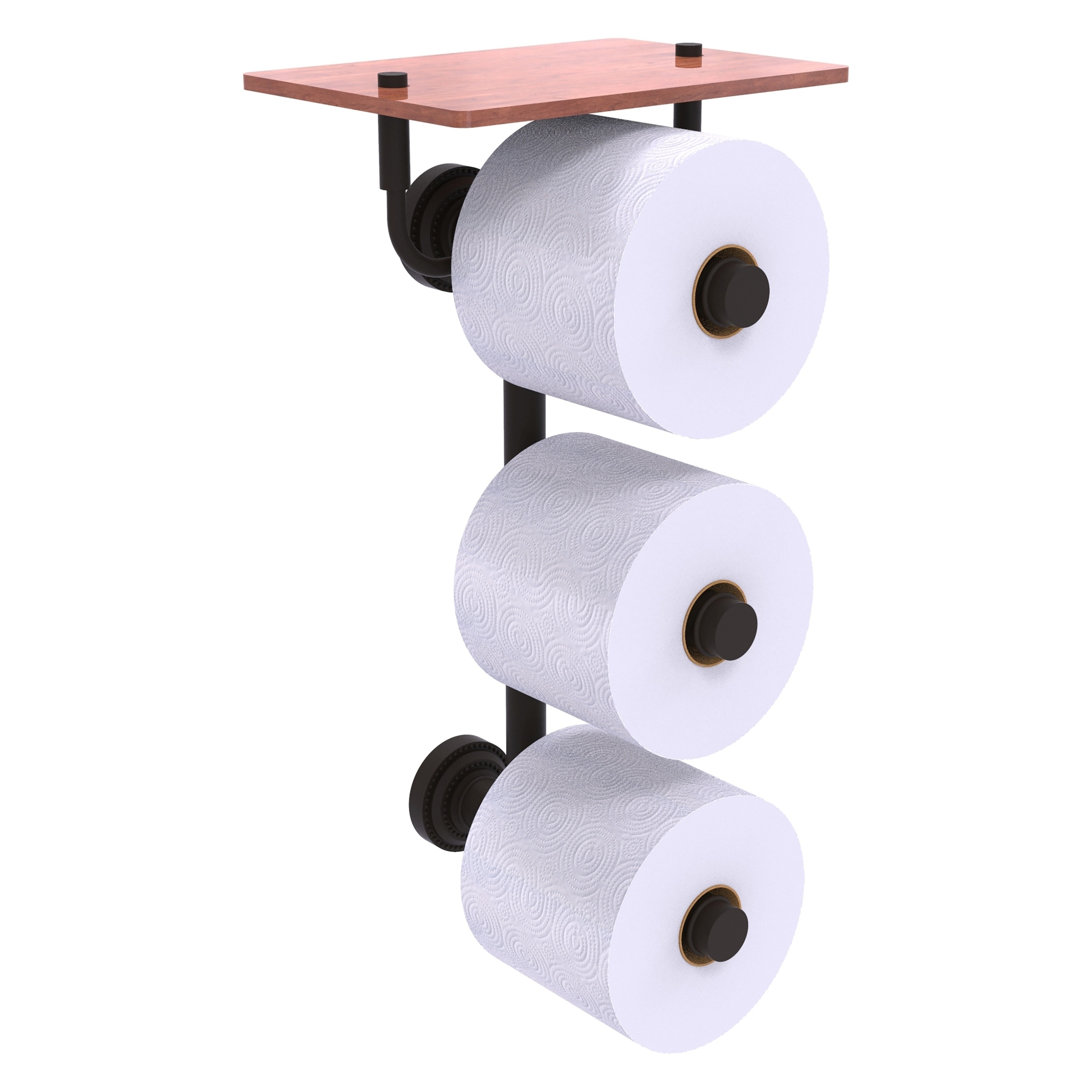 Allied Brass DT-35-3VS-IRW-ORB Dottingham Oil Rubbed Bronze Wall mount Double post Toilet Paper Holder 3 -Rolls