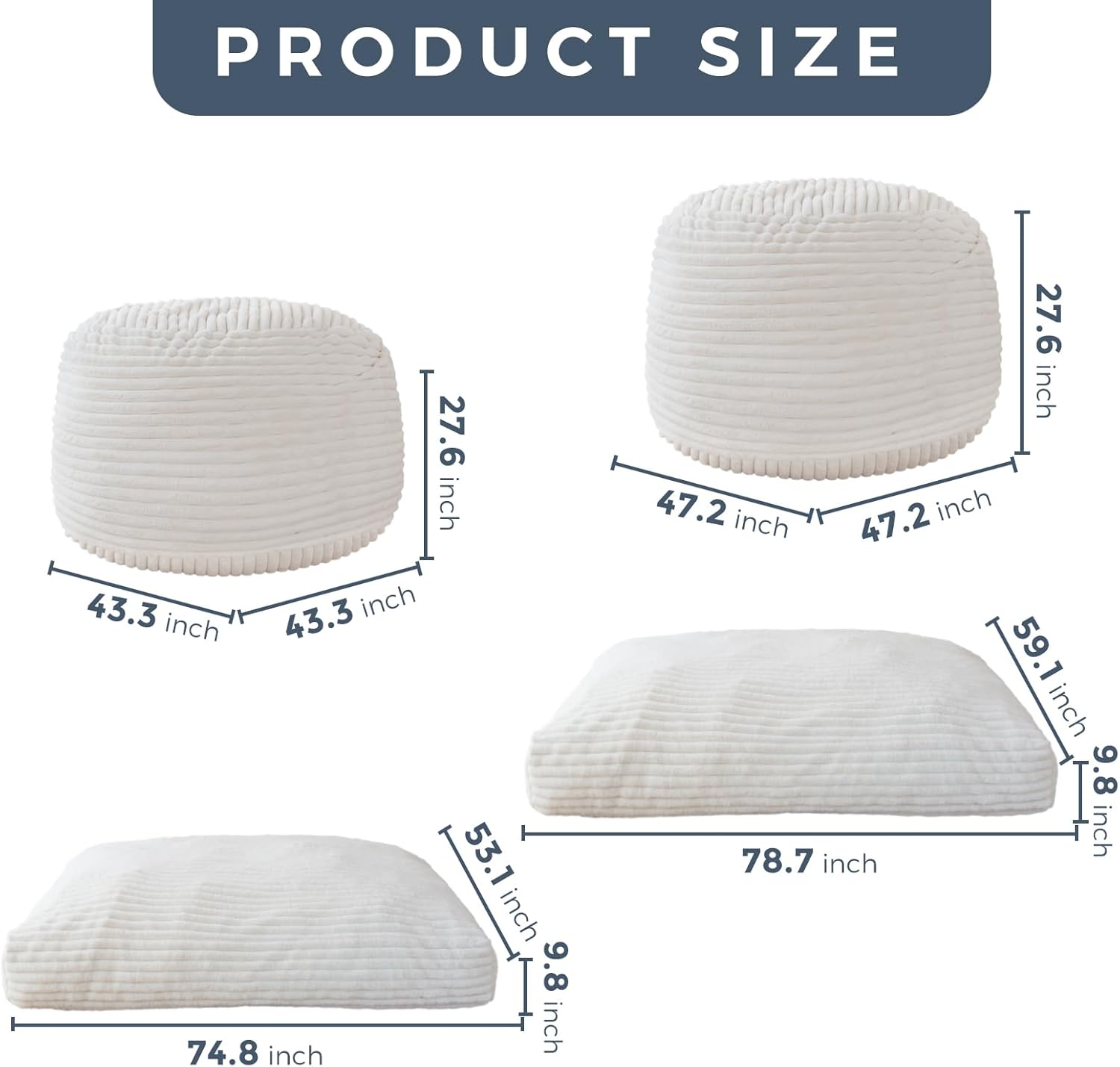 MAXYOYO ANT-B01-CUTIAO-BE-F Bean-Bag-Chairs - View #2