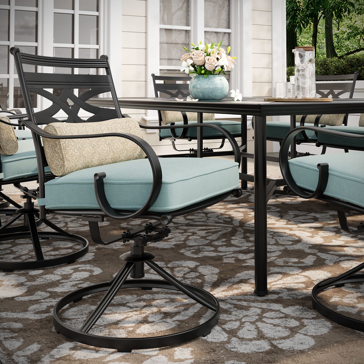 Hanover MCLRDN11PCSW10-BLU Patio-Dining-Sets - View #5