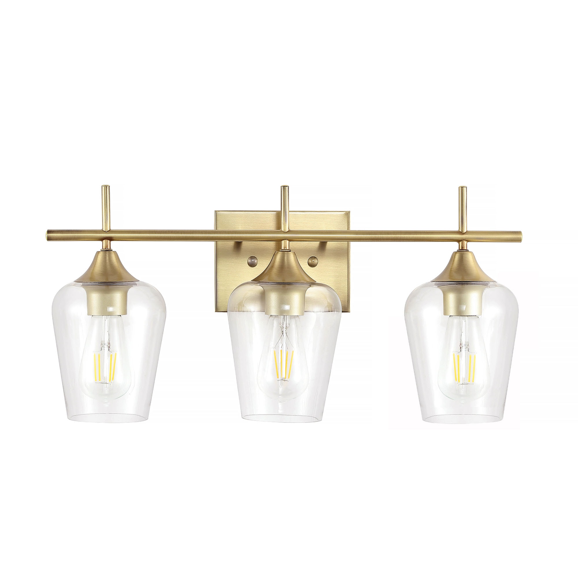 GETLEDEL LEFX-0103-GD 21-in 3 -Light Clear Transitional Vanity light