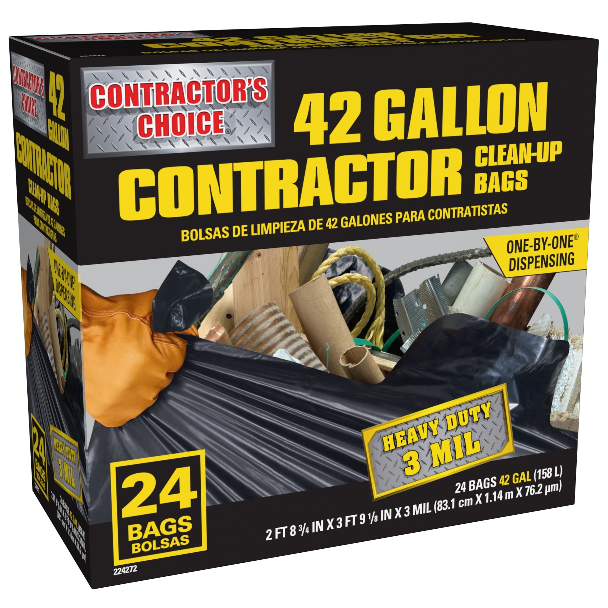 Contractors Choice Clean-Up Bags, 42 Gallon - 24 bags