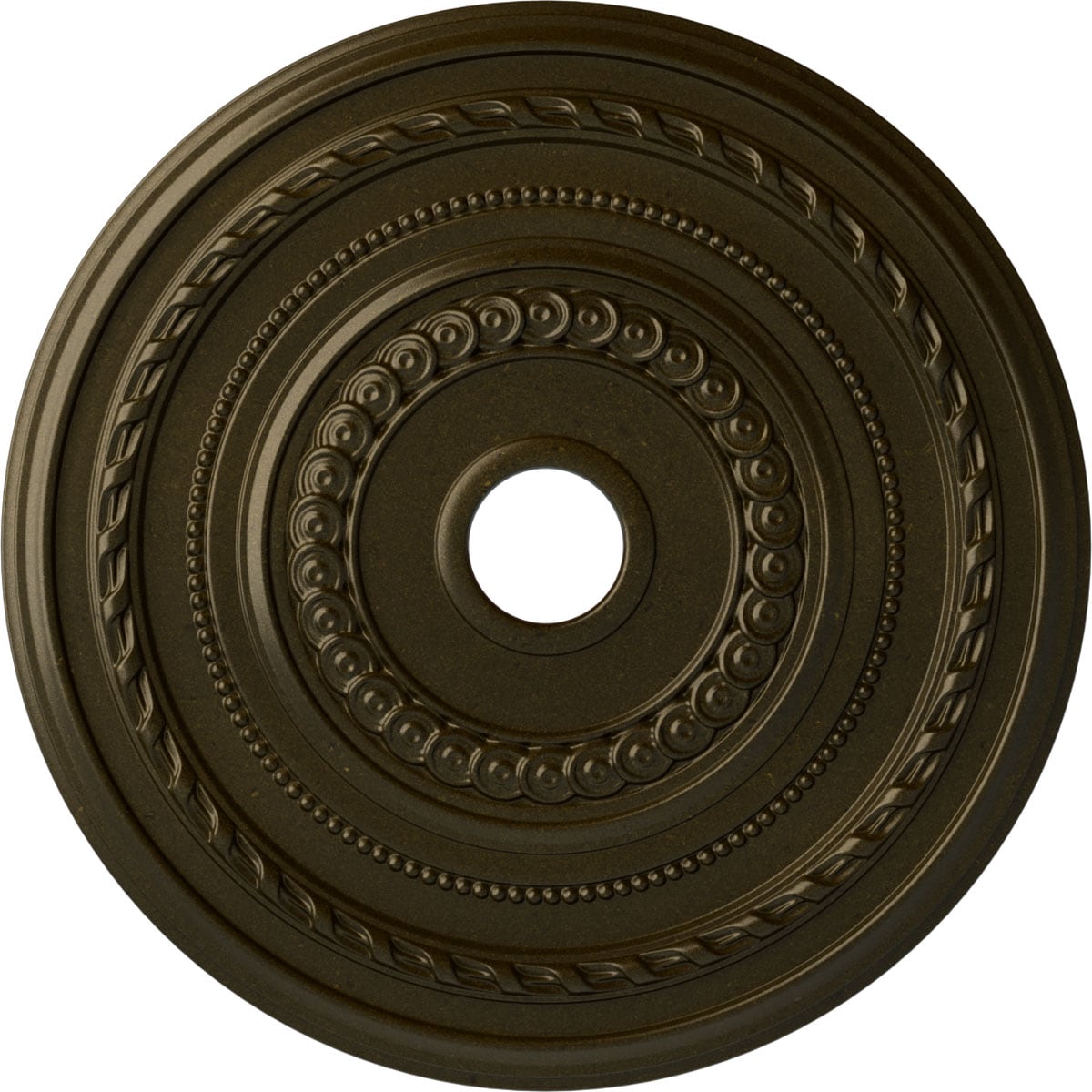Ekena Millwork CM25COGGS Cole 25.375-in W x 25.375-in L Painted Green Gold Polyurethane Whole Ceiling Medallion