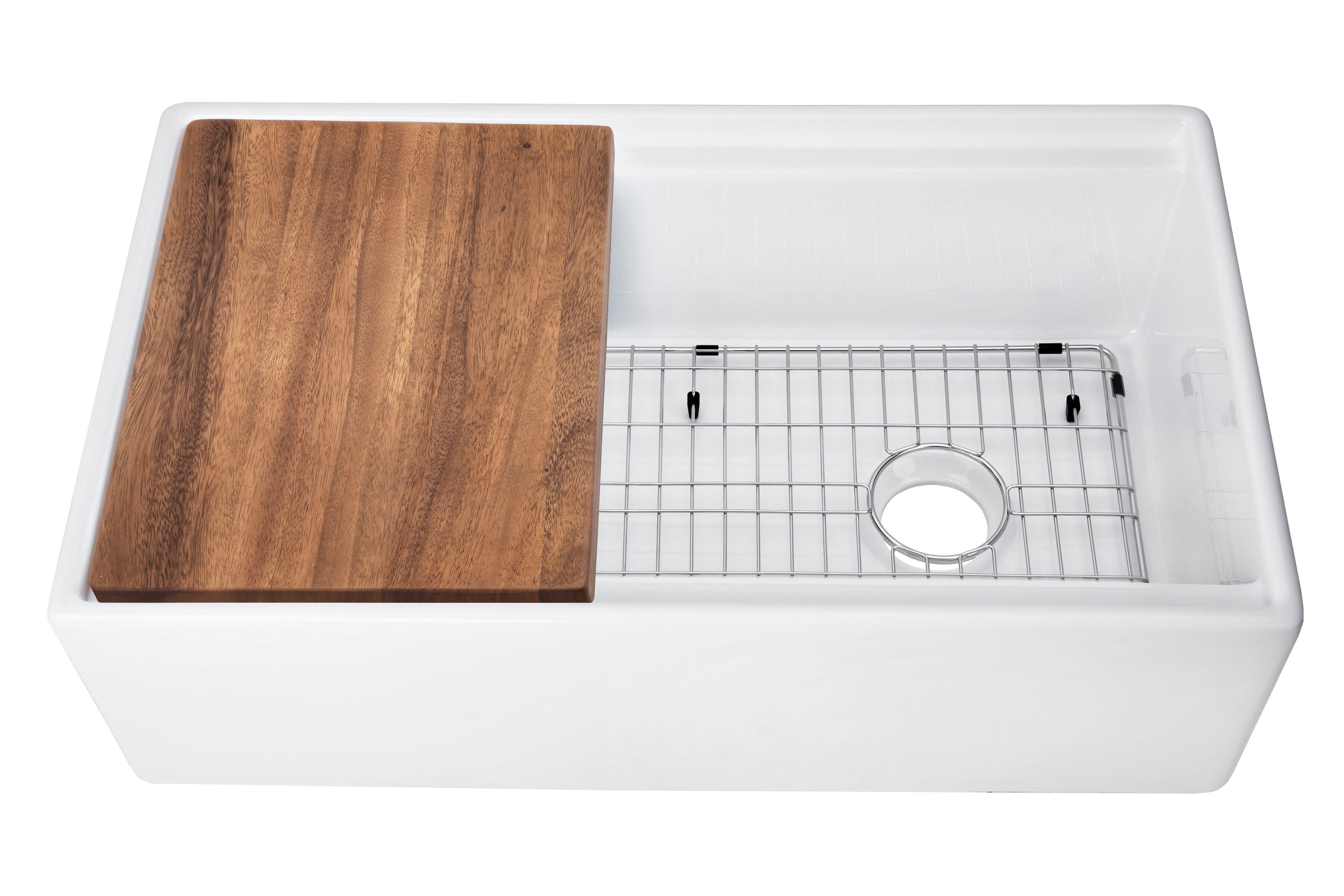 Charleston 33’’ x 10 Fireclay Farmhouse Kitchen Sink Set