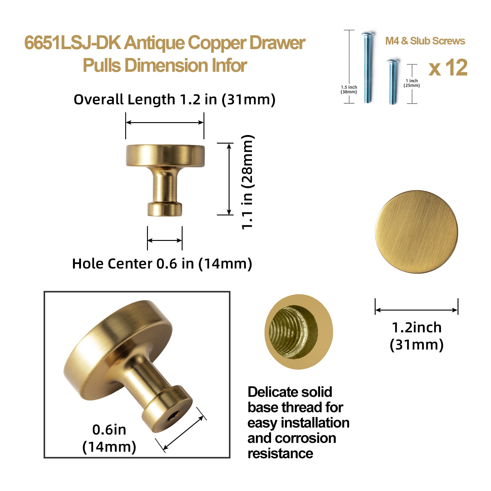 Miaokesen 6651LSJ-DK Cabinet-Knobs - View #2