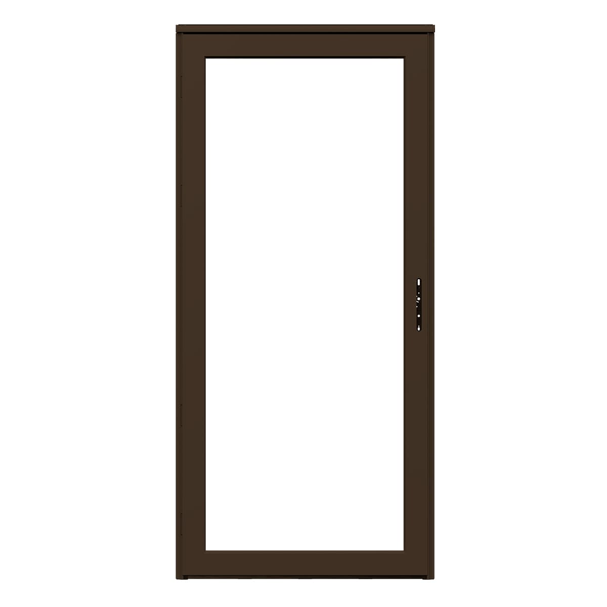 LARSON Platinum 36-in x 96-in White Linen Full-view Retractable Screen Aluminum Storm Door Right-Hand Outswing