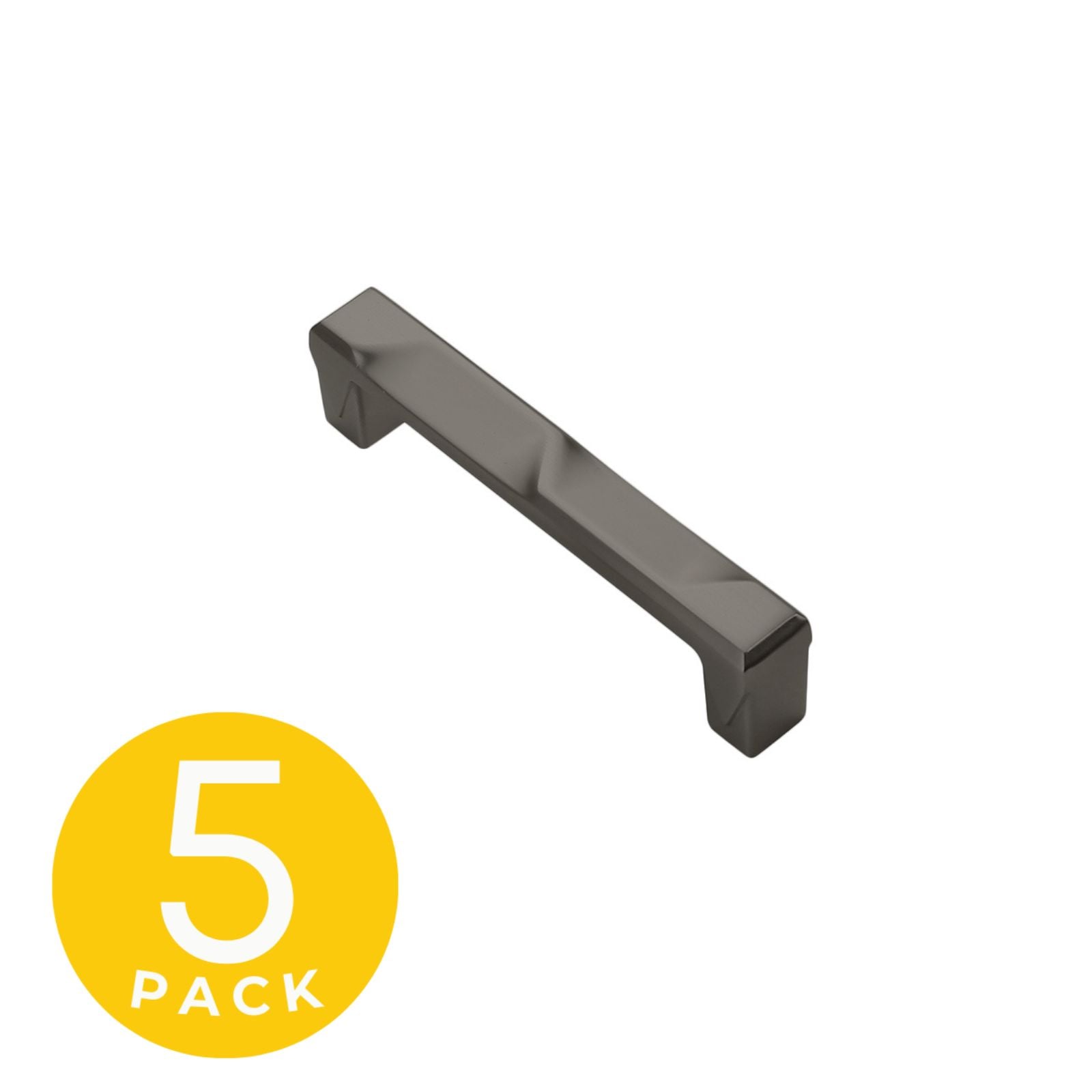 Sapphire SP-3771-96-GM-5 Geiger 3-3/4-in , 96mm Center to Center Matte Grey Rectangular Bar Drawer Pulls 5 -Pack