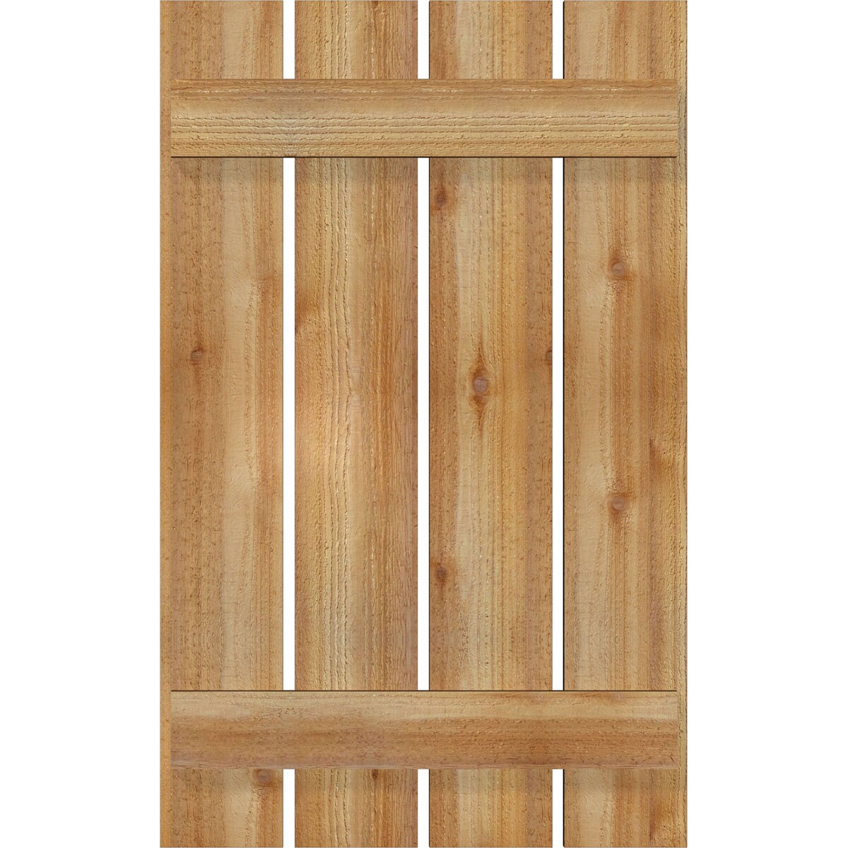 Ekena Millwork RBS06S23X037RWR 23-in W x 37-in H Unfinished Paintable/Stainable Board and batten Spaced Wood Exterior Shutters ( 2 -Pack )