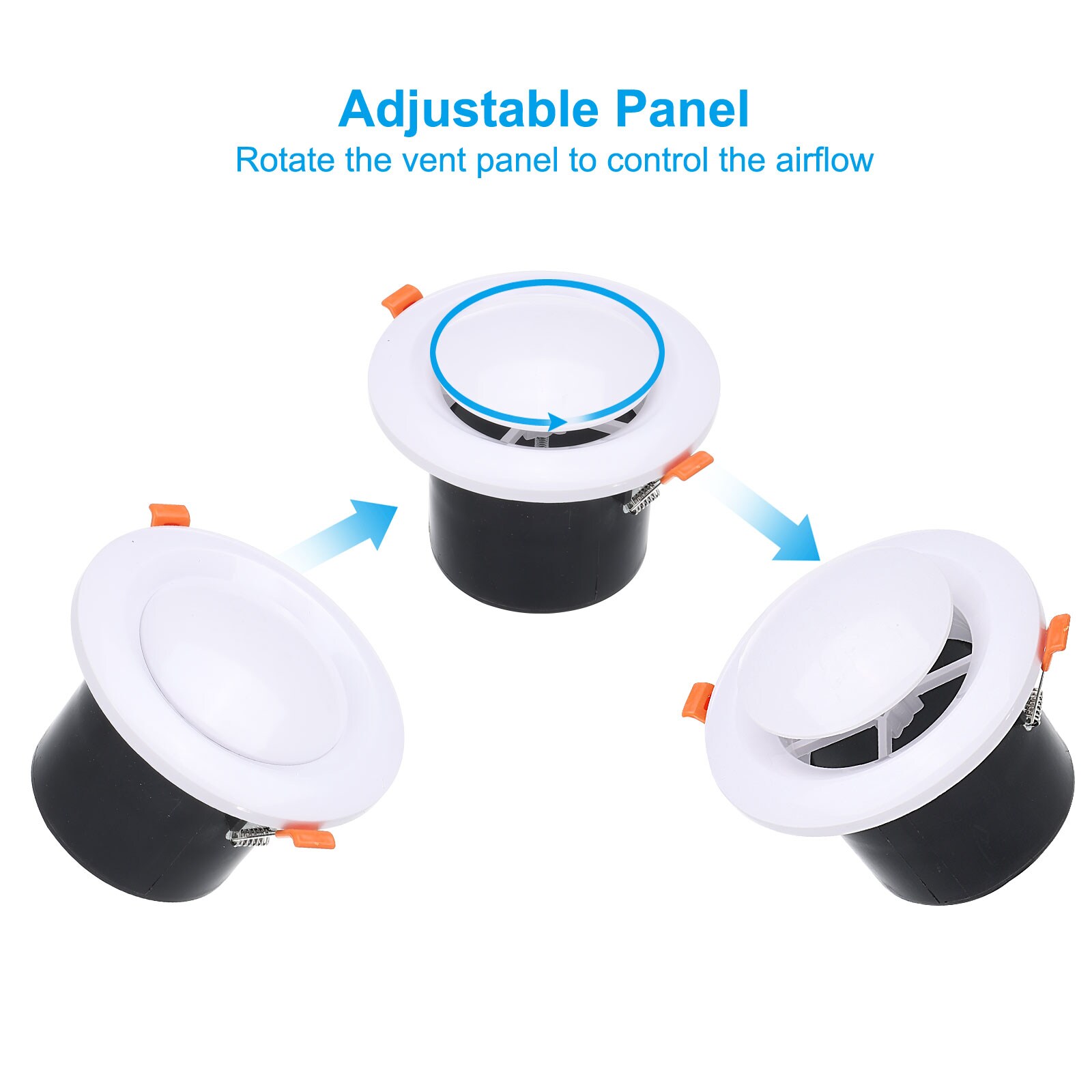 PATIKIL 2pcs 4-Inch Round Air Vent Spring Loaded ABS Adjustable Soffit ...