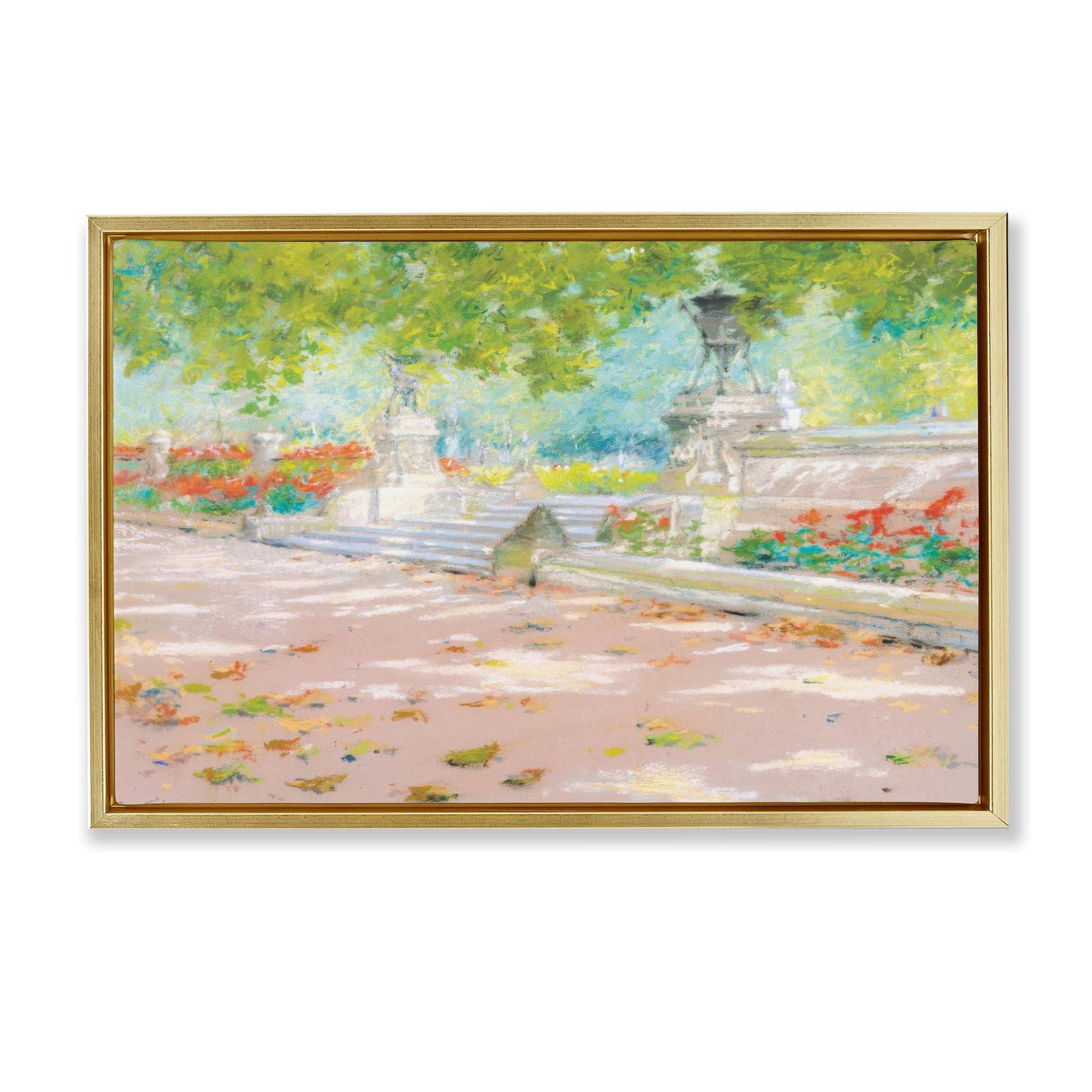 Stupell Industries BT-791-FFG-16X24 Summer Sunlight in Park Floating Frame design by LSR Design Studio