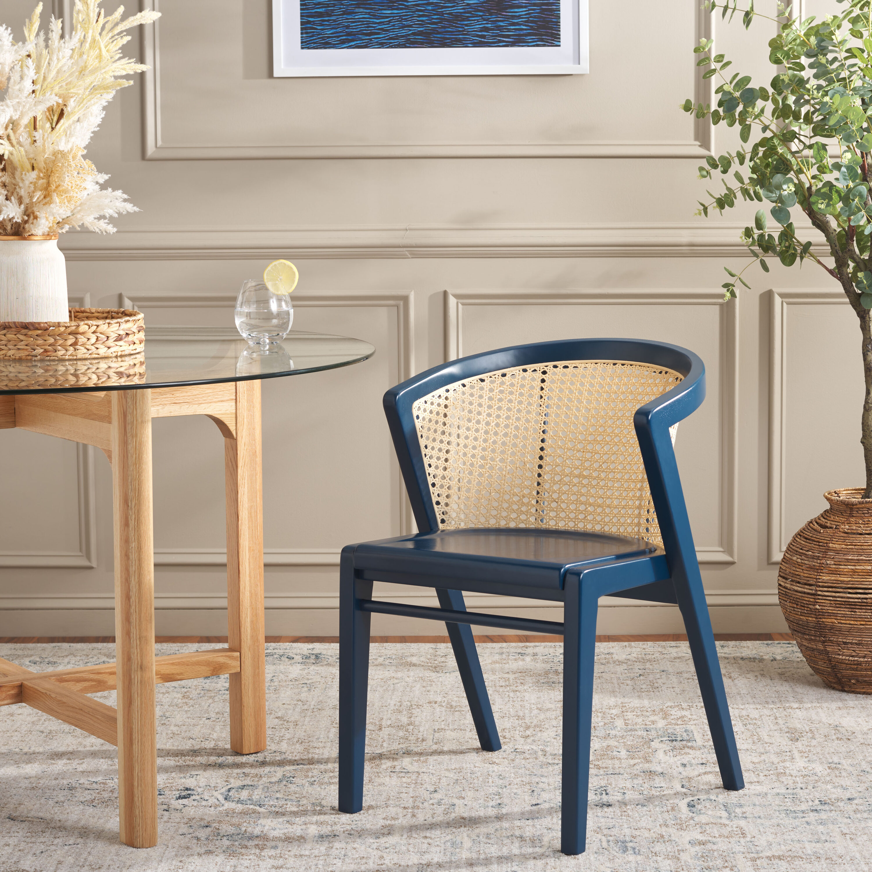 Safavieh Edan Contemporary/Modern Dining Arm Chair (Wood Frame) in the ...