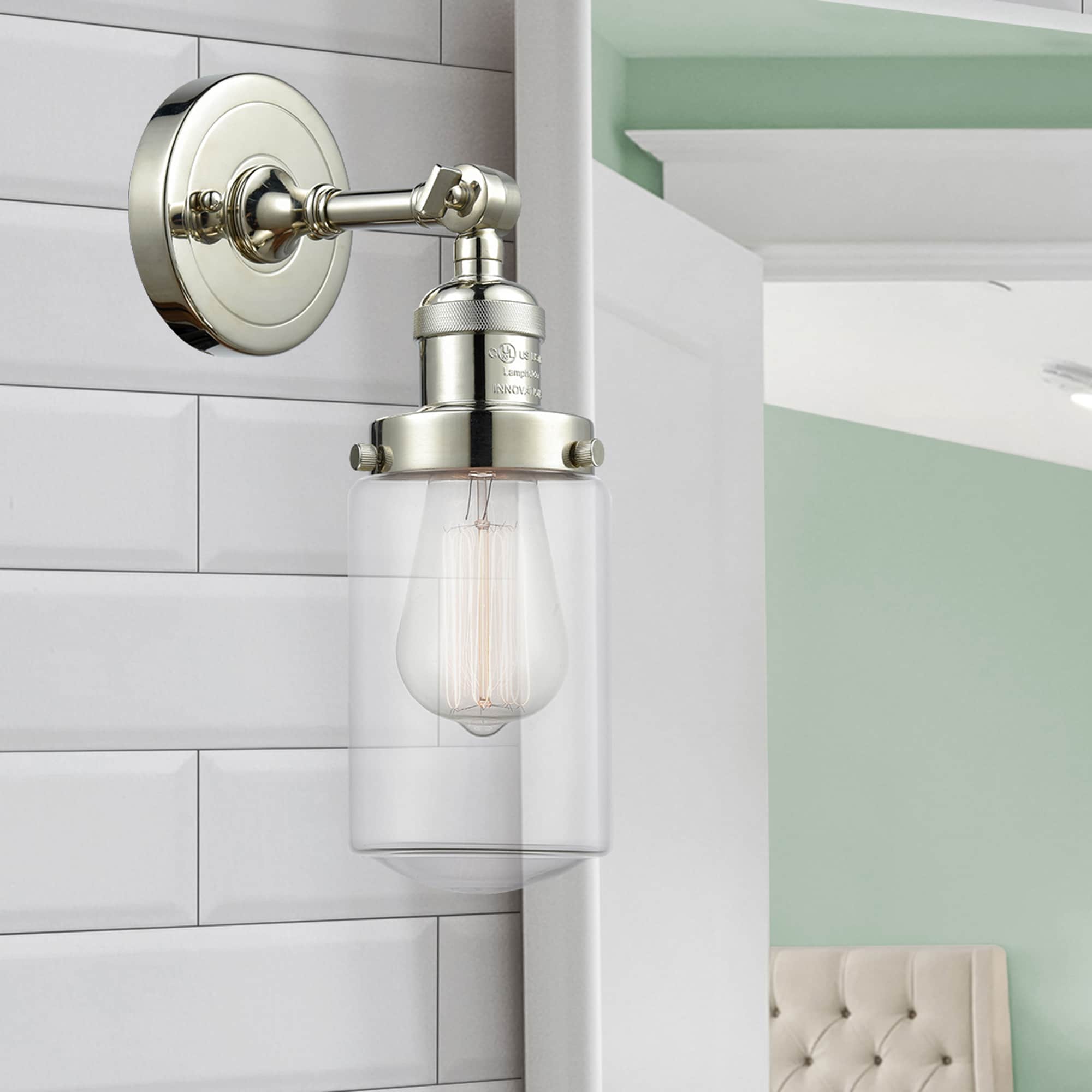Innovations Lighting 203-PN-G312 Dover 4.5-in W 1 -Light Polished Nickel Wall Sconce