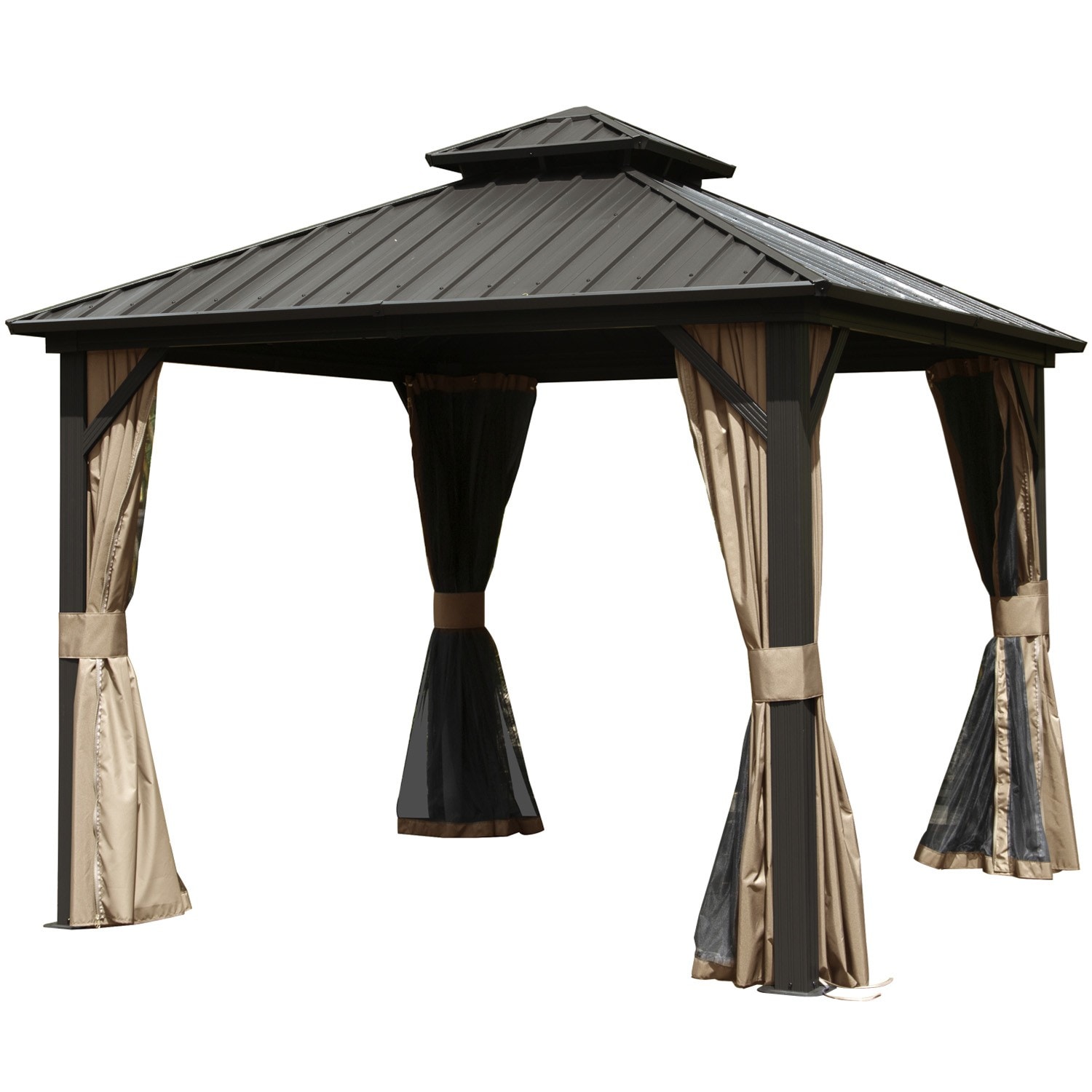 ToolCat PG2-82-PT 10-ft x 10-ft Brown Square Semi-permanent Hardtop Steel Roof