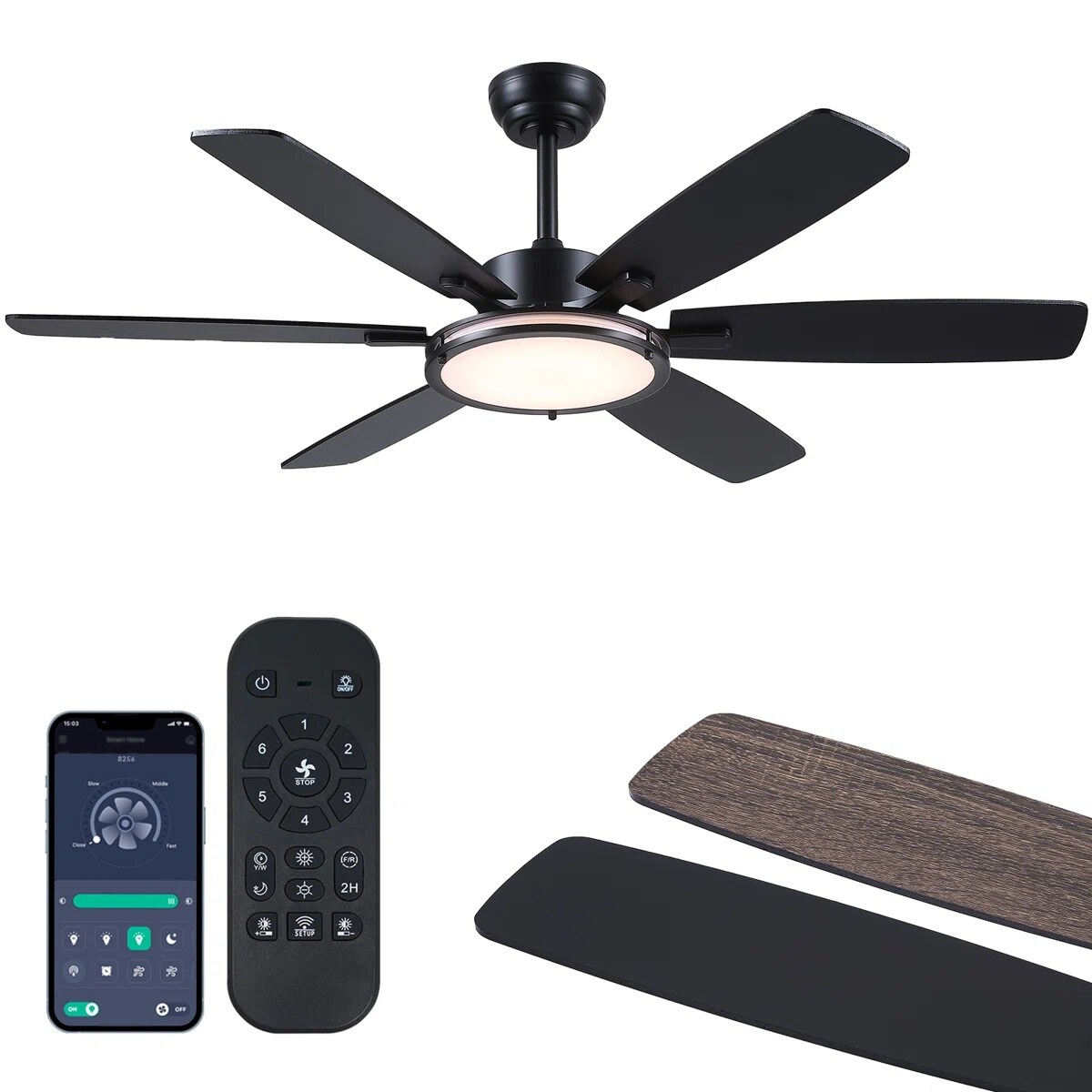 Kviflon LS8256-52BK Ceiling-Fans - View #6