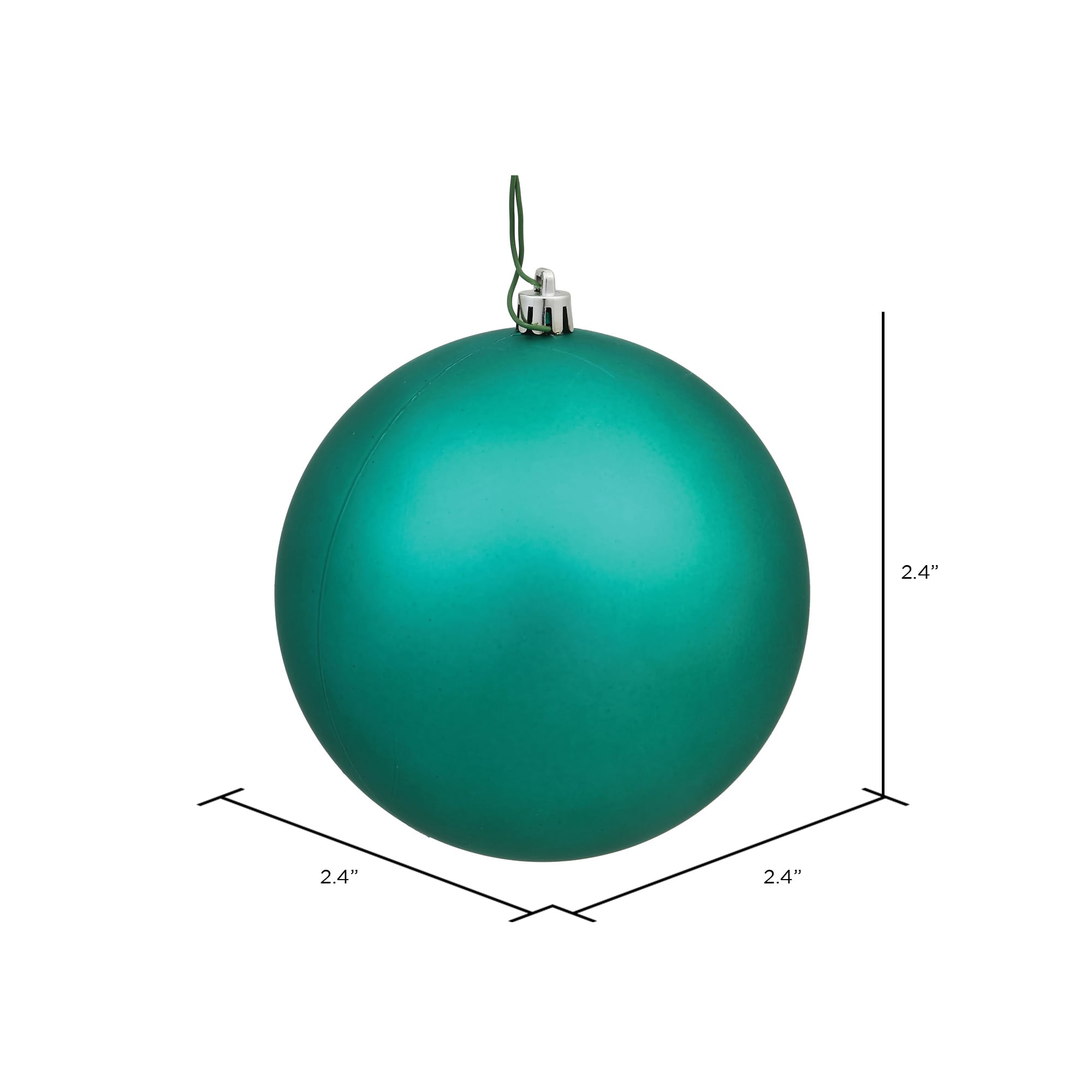 Vickerman 24-Pack Green Ball Standard Indoor Ornament Set Shatterproof ...