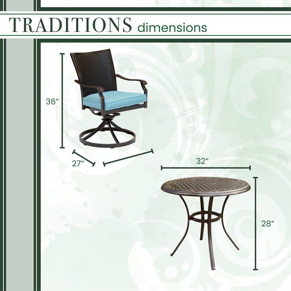 Hanover TRADDNWB3PCSWC-BLU Patio-Dining-Sets - View #4