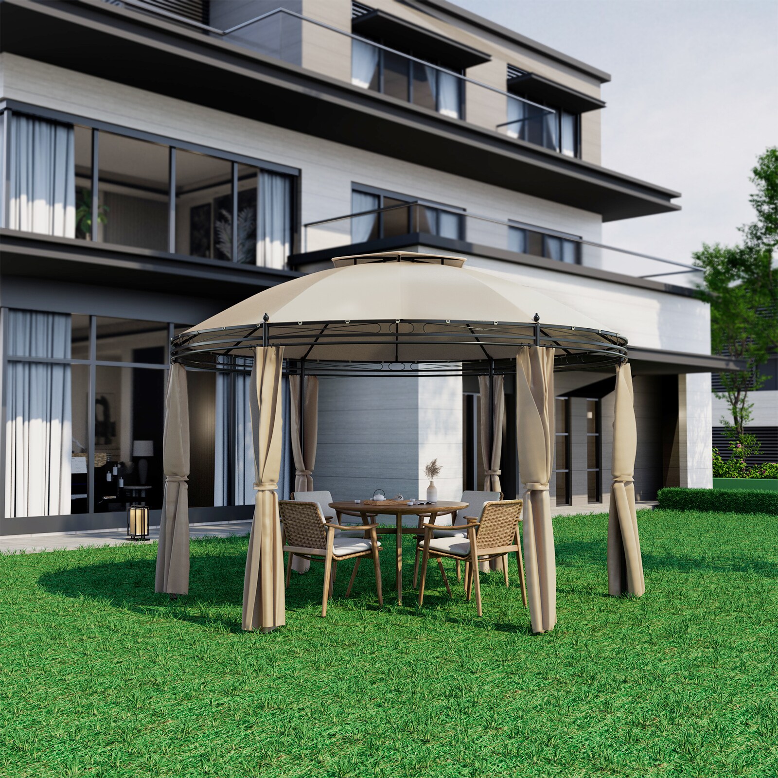 Forclover HYFC-0384BN Wood-Resin-Gazebos - View #10