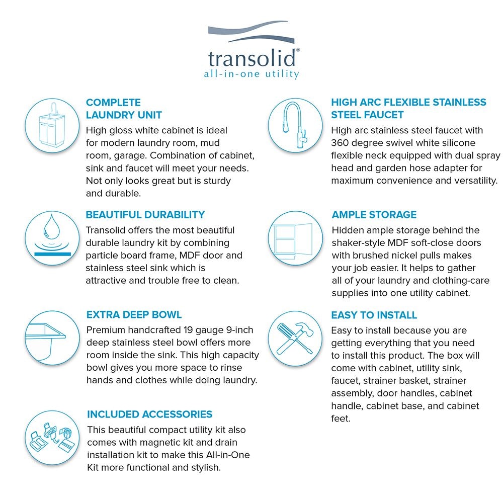 Transolid TCAB-2420-WS Laundry-Tubs-Utility-Sinks - View #4