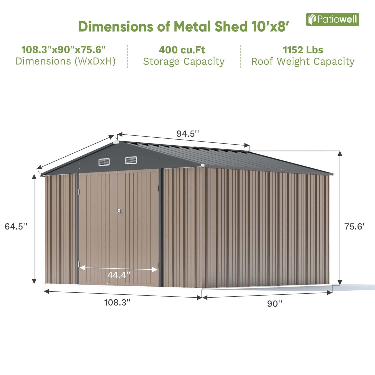 Patiowell WES-0405-8 Metal-Storage-Buildings-Sheds - View #7