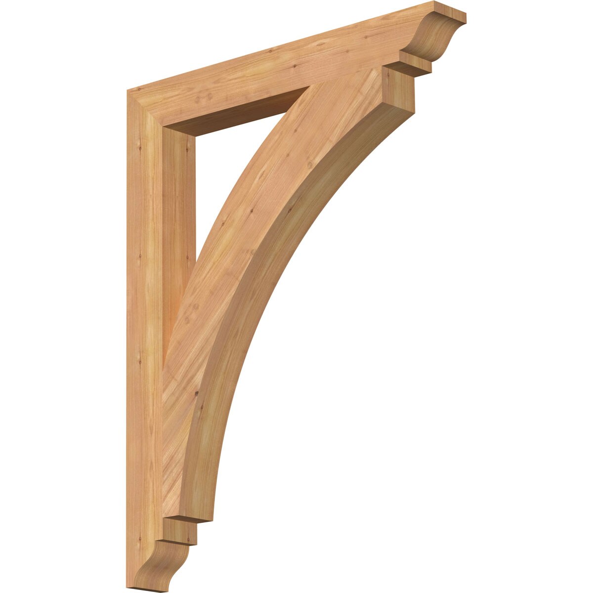 Ekena Millwork BKT04X28X36THR01SWR Thorton traditional smooth 3-1/2-in x 28-in x 36-in Western red cedar Brown Wood Standard bracket