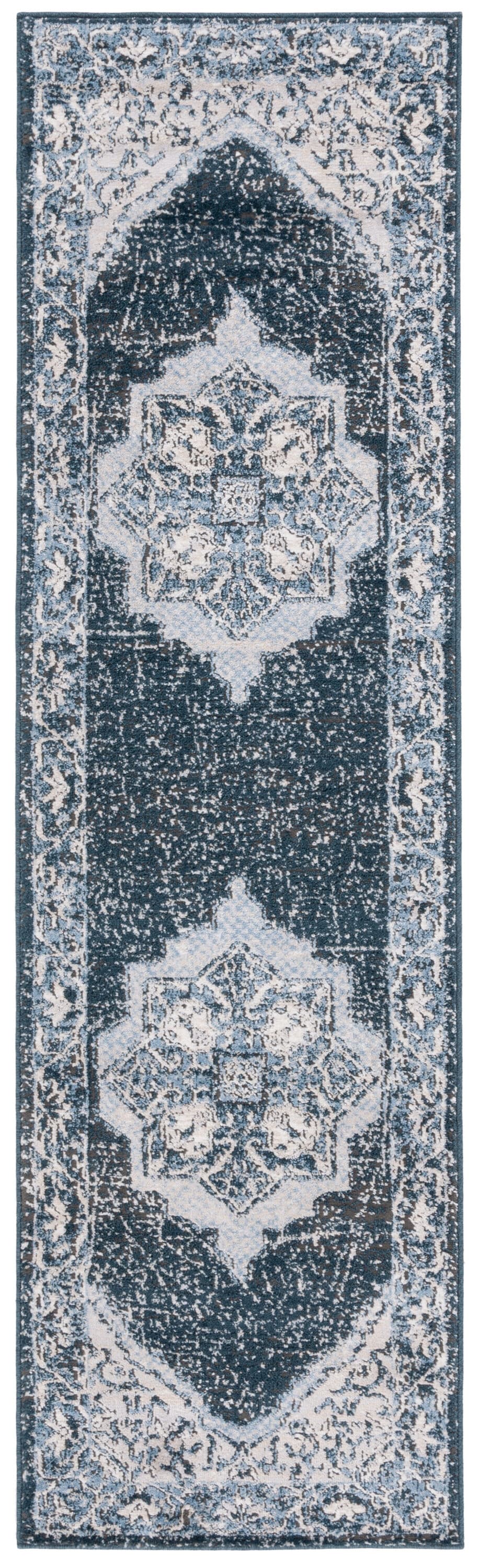 Rosewood 110B Ivory/Blue 2 X 8 Runner Rug
