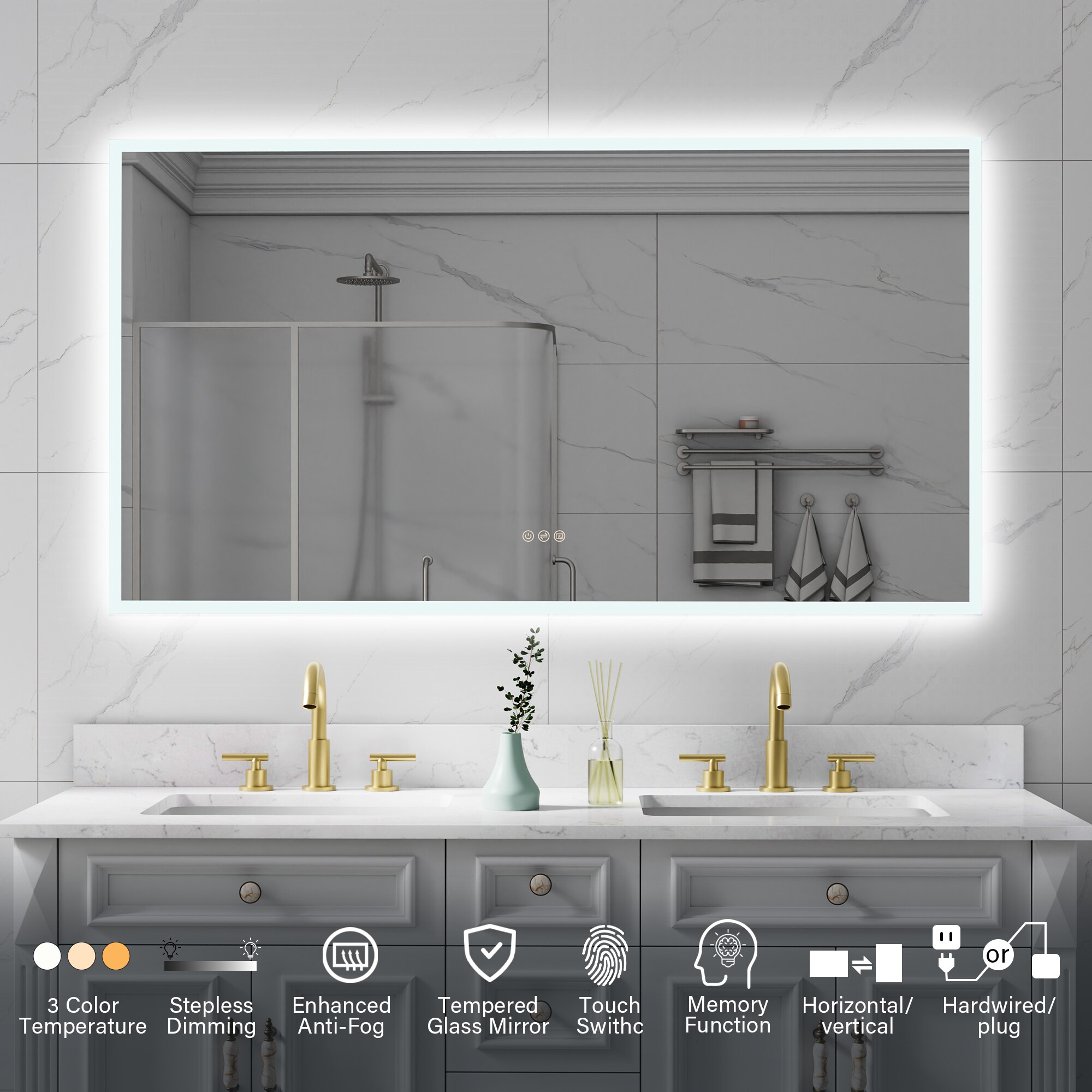 Forclover MRC-W10A5530 Framed-Bath-Mirrors - View #3