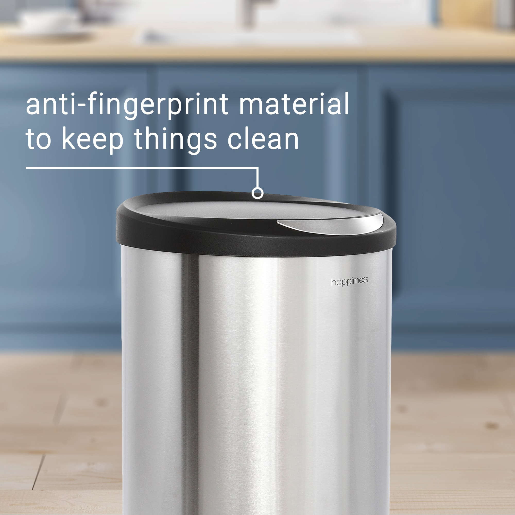 Oscar Stainless Steel Cylinder Step Trash Can Set with Black Lid