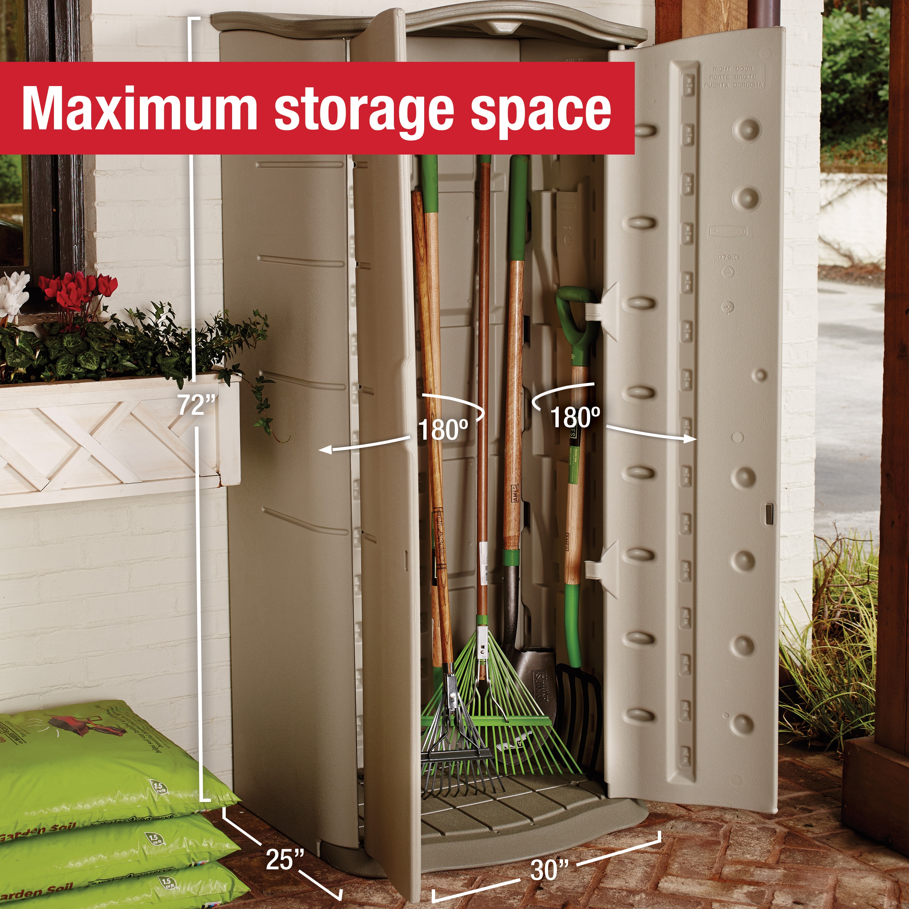 Rubbermaid FG374901OLVSS Vinyl-Resin-Storage-Buildings - View #3
