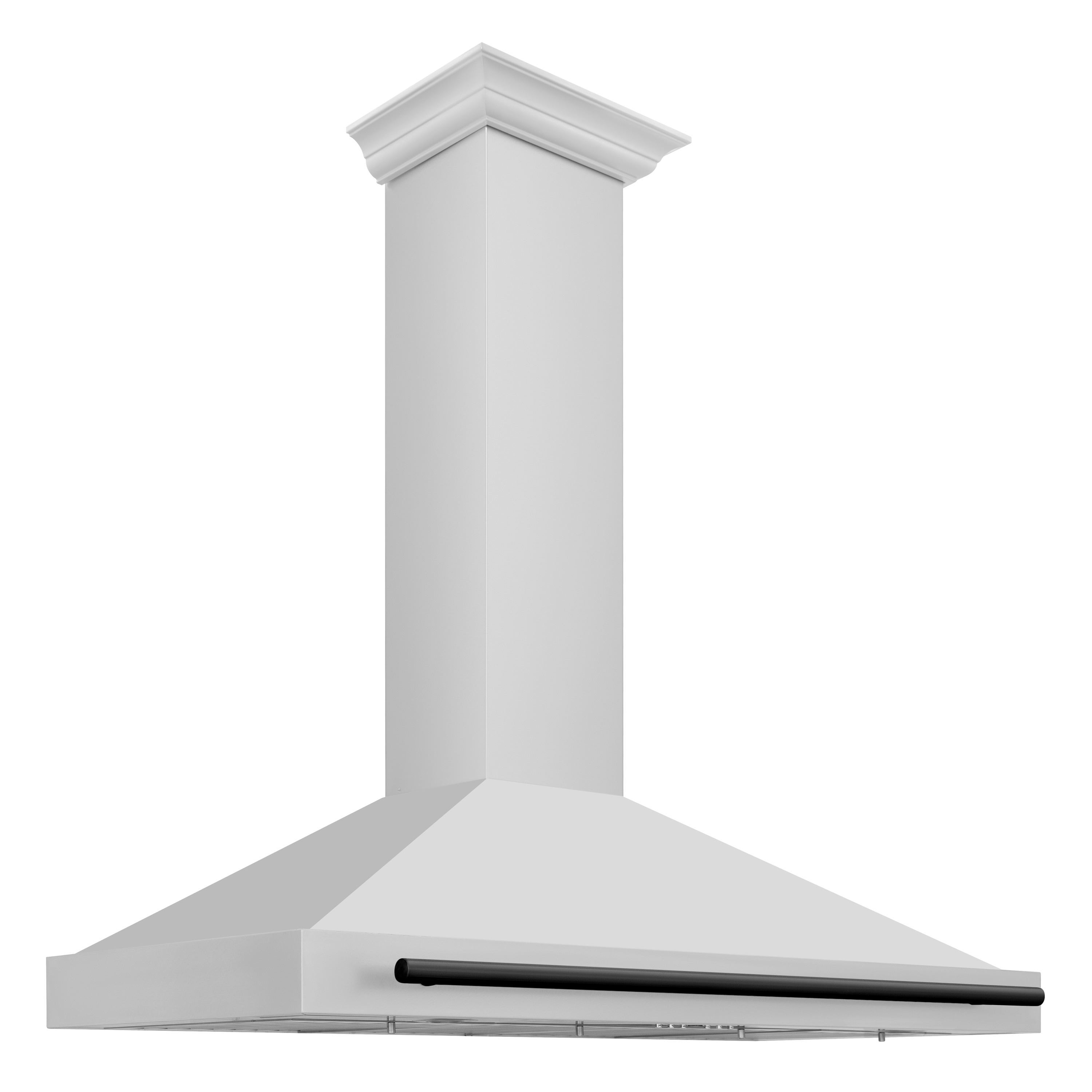 ZLINE KITCHEN & BATH KB4STZ-48-MB 48 inch Convertible 400-CFM Recirculating Stainless Steel with Matte Black Handle Wall-Mounted Range Hood